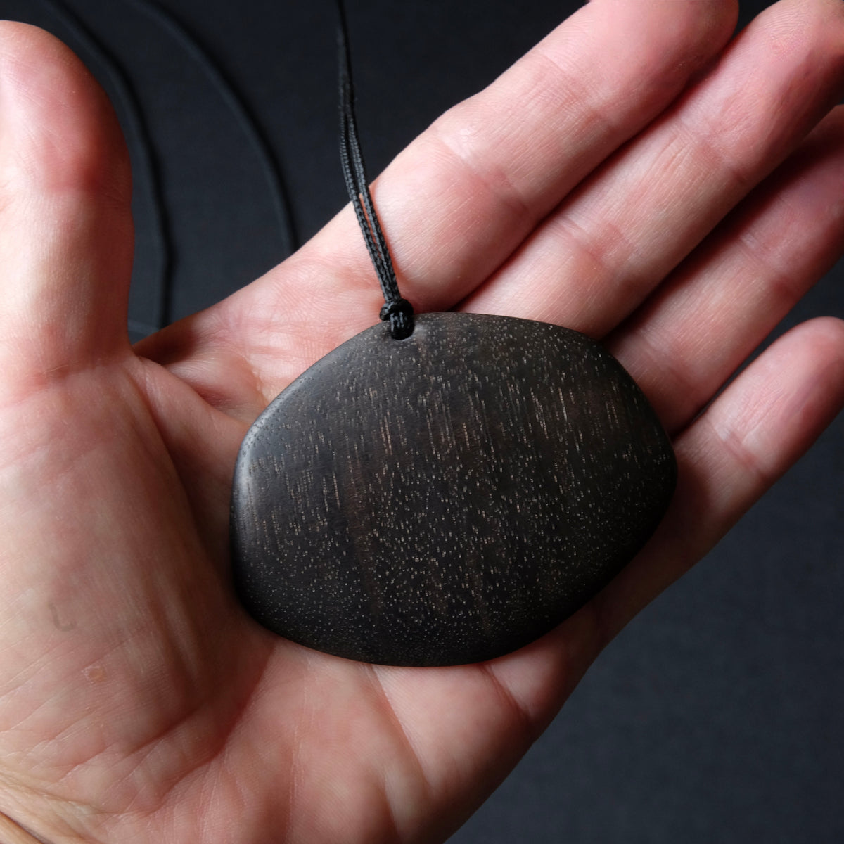 Ebonized Walnut Hand Carved Pendant