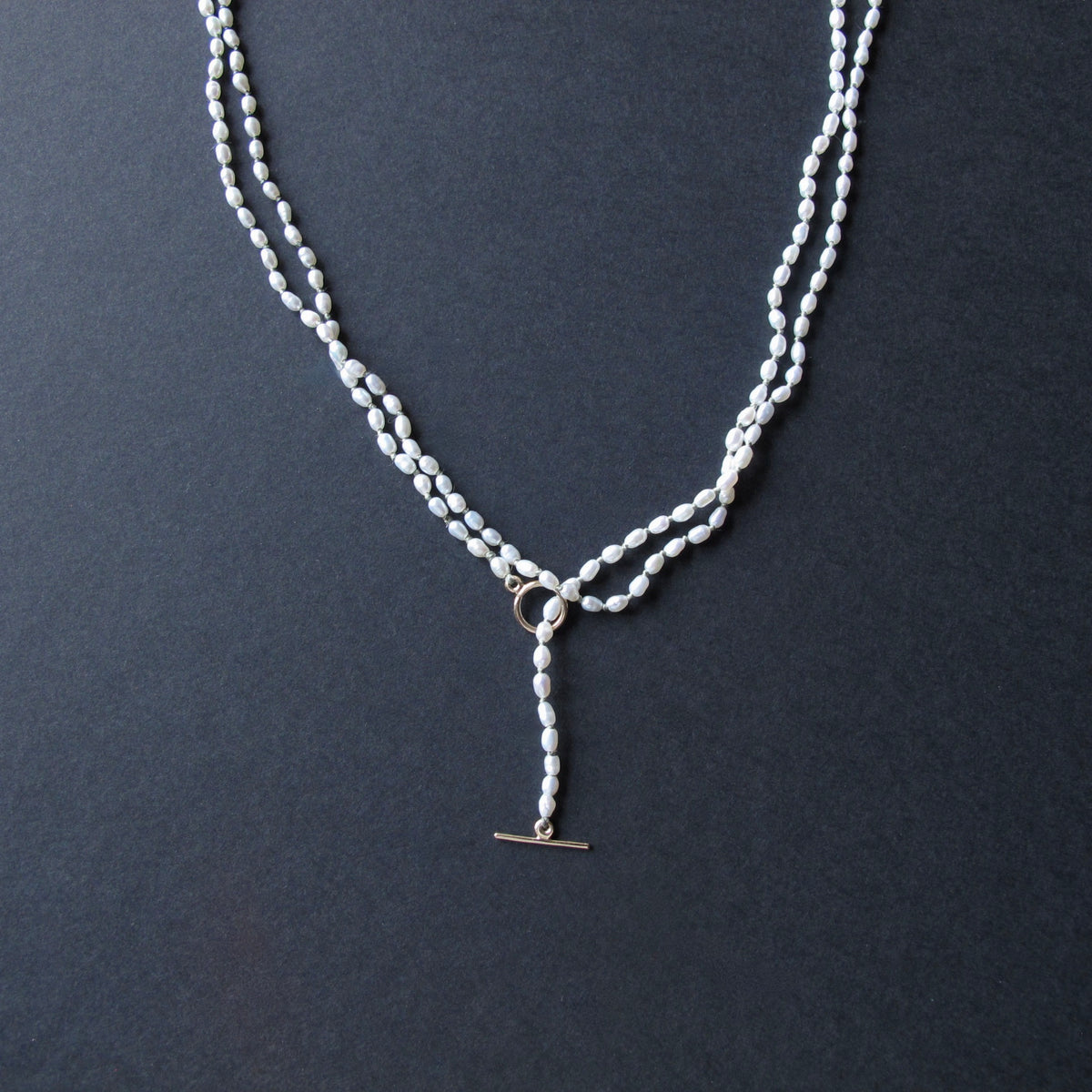 Long White Seed Pearl Necklace