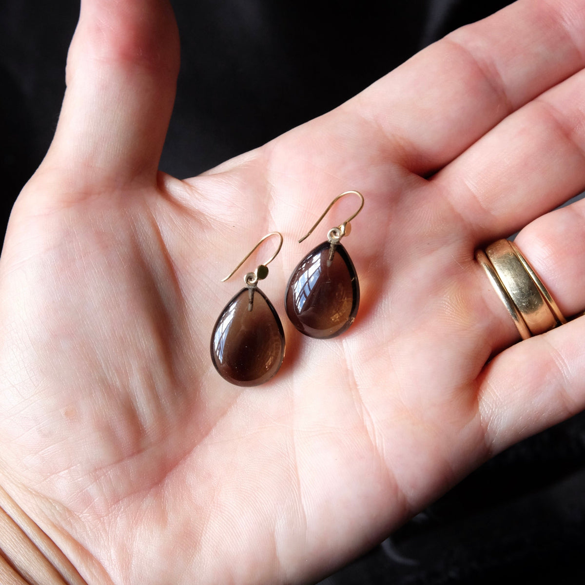 Smoky Quartz Teardrop Earrings