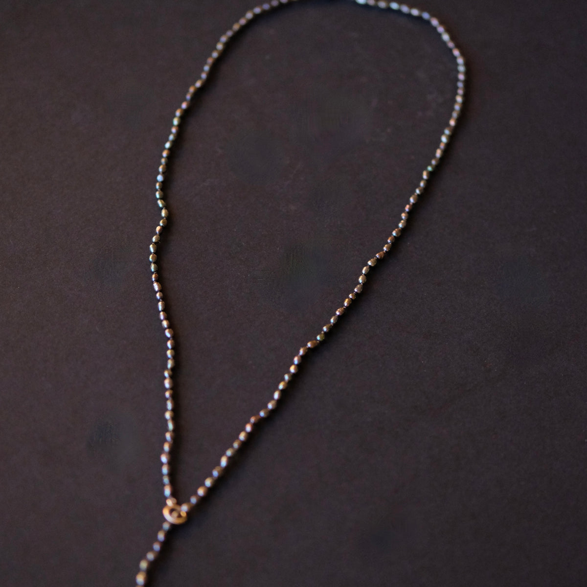 Black Seed Pearl Lariat Necklace
