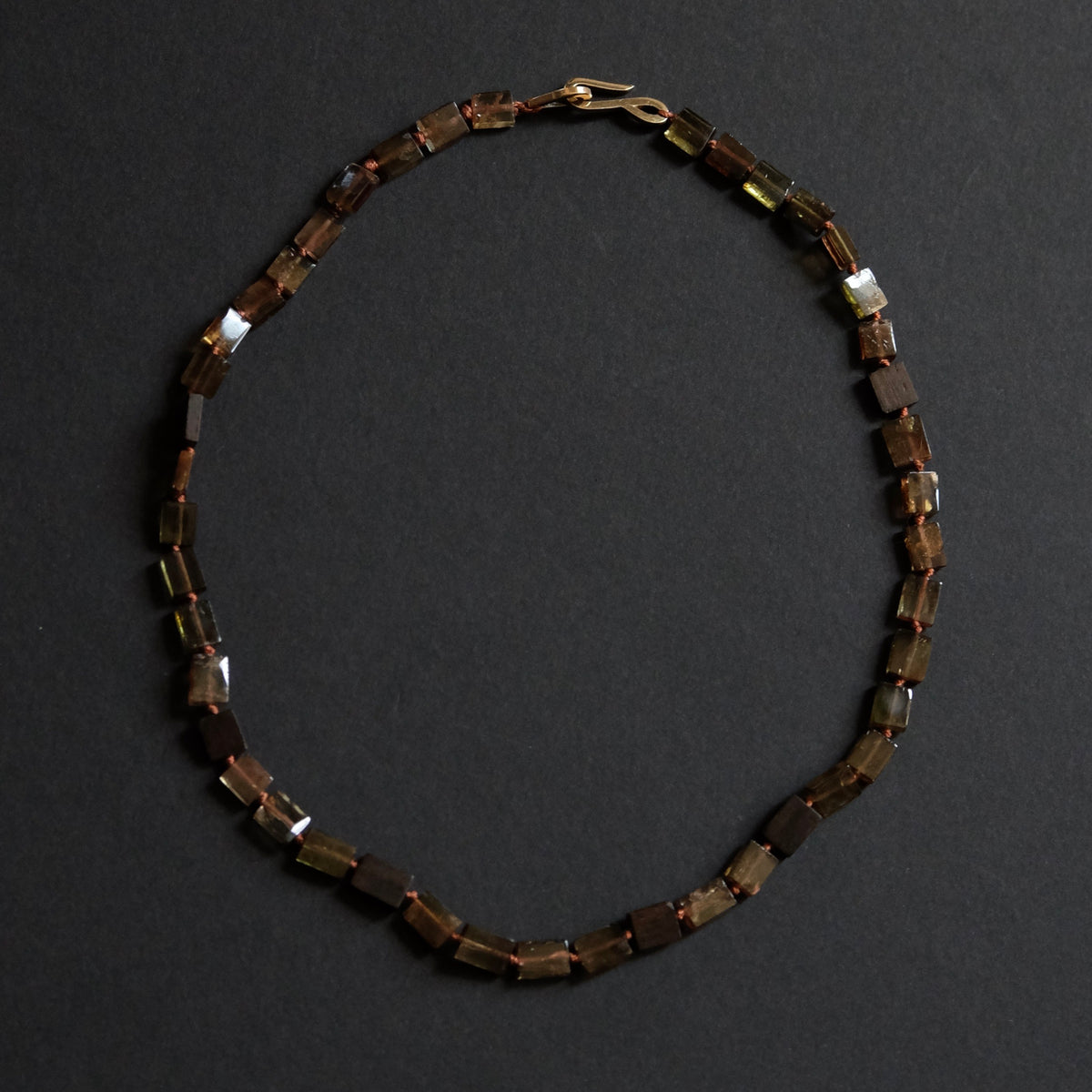Tourmaline Square Beaded Necklace