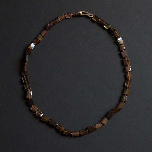 Tourmaline Square Beaded Necklace
