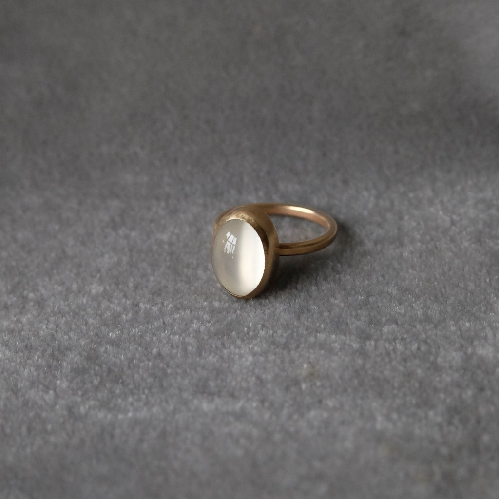 Large Oval Moonstone Cabochon Ring