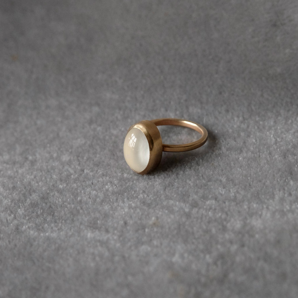 Large Oval Moonstone Cabochon Ring