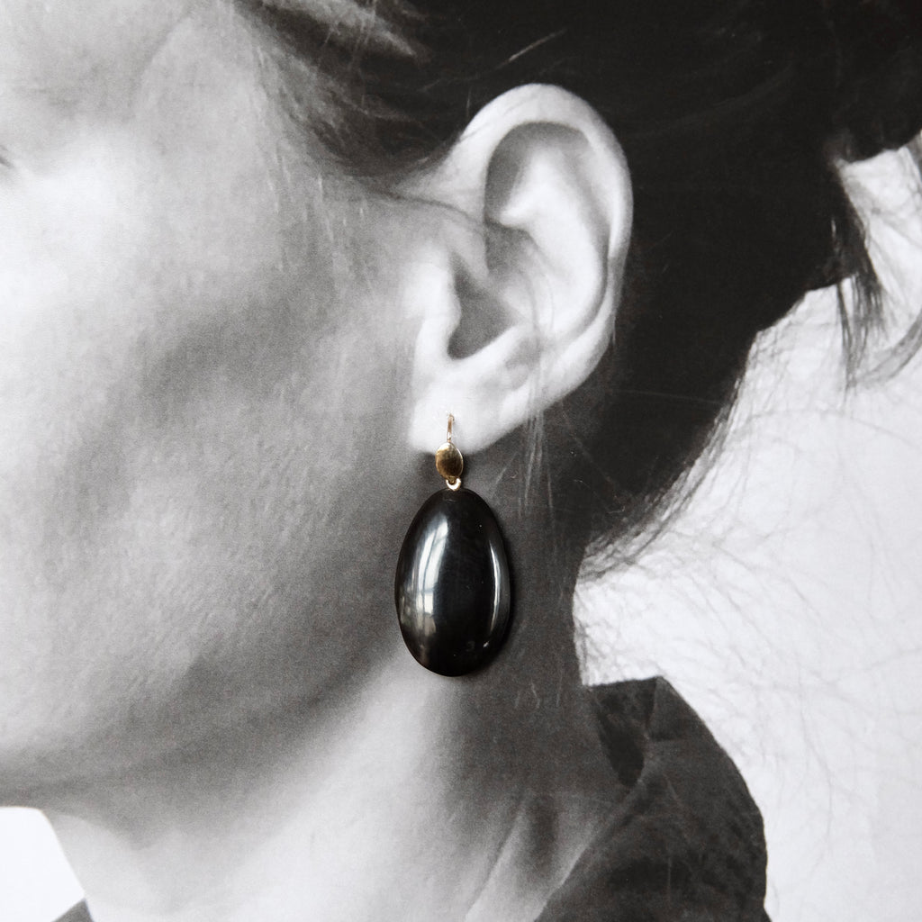Hand Carved Horn  Earrings