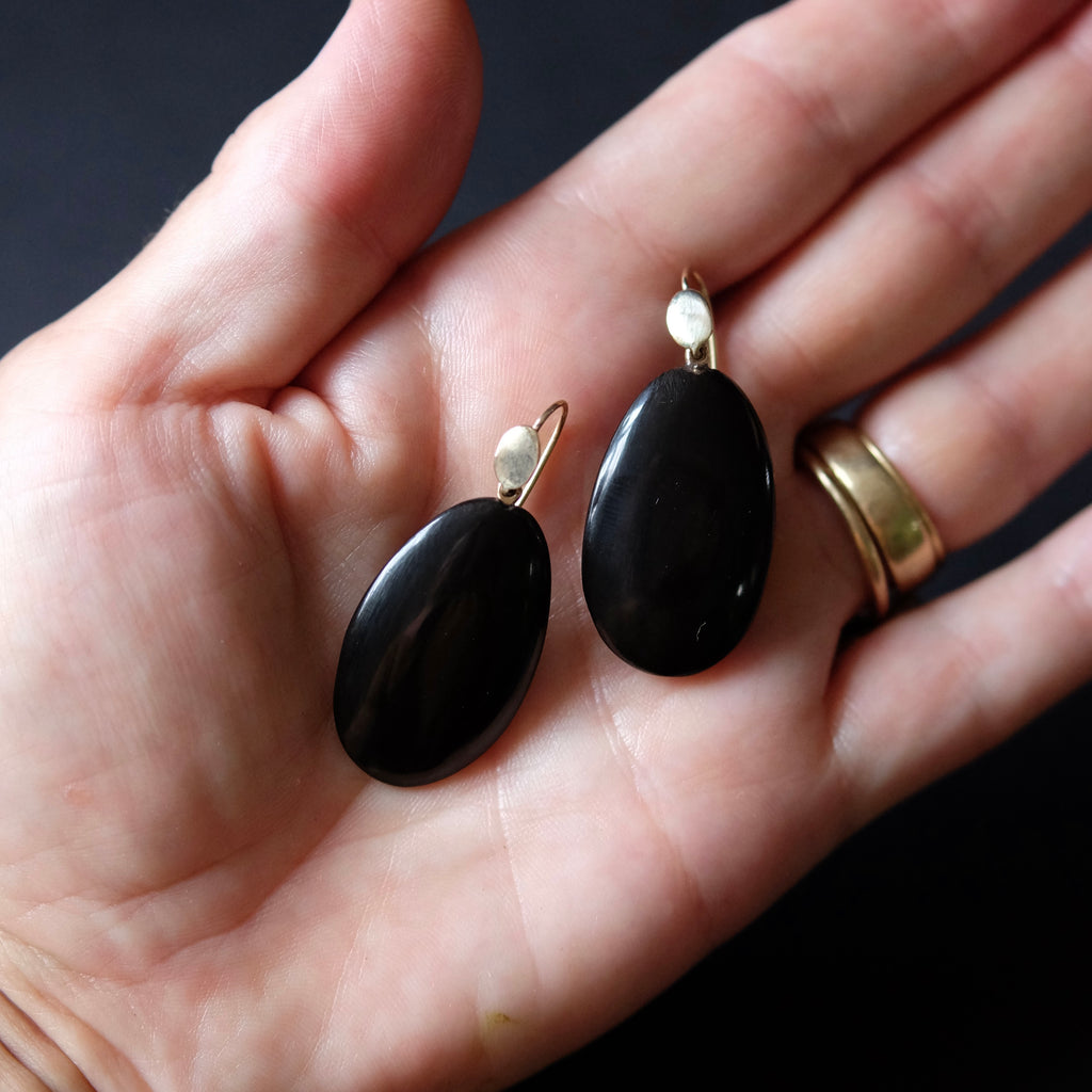 Hand Carved Horn  Earrings