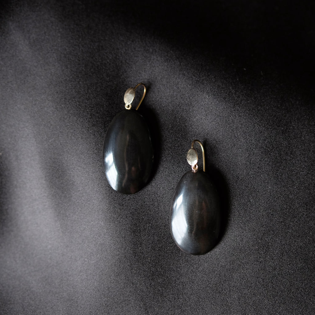 Hand Carved Horn  Earrings