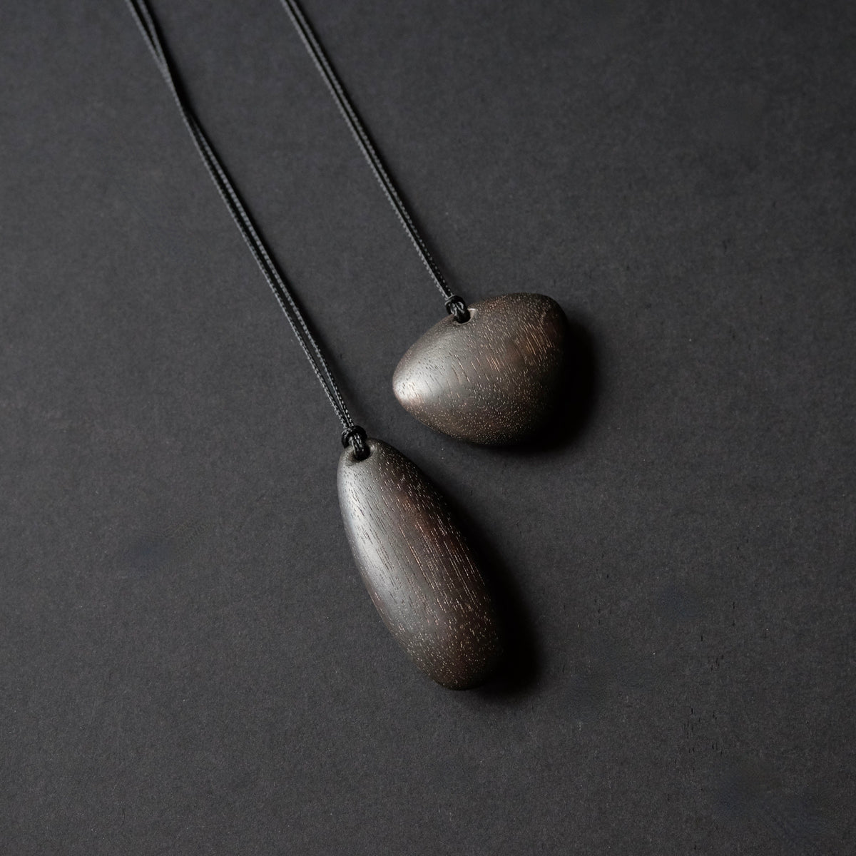 Ebonized Walnut Hand Carved Pendant