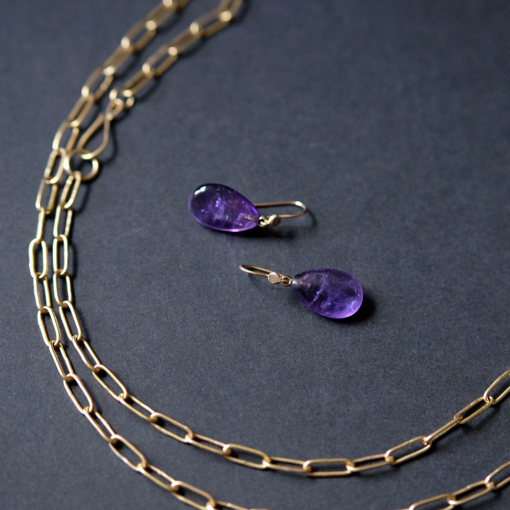 Amethyst Tear Drop Earrings