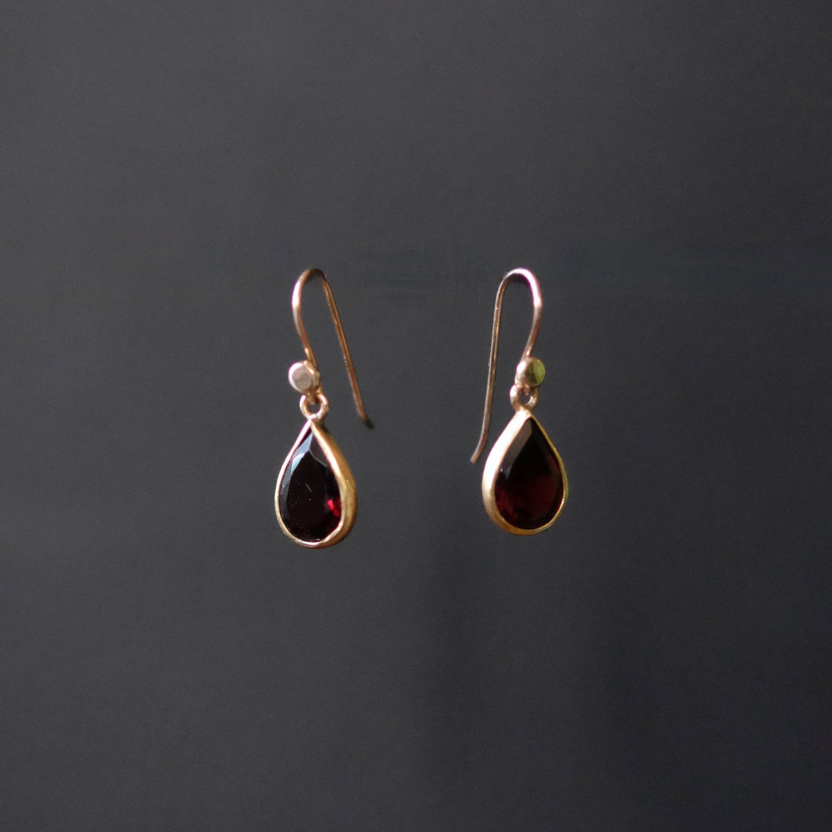 Pear Cut Faceted Garnet Earrings