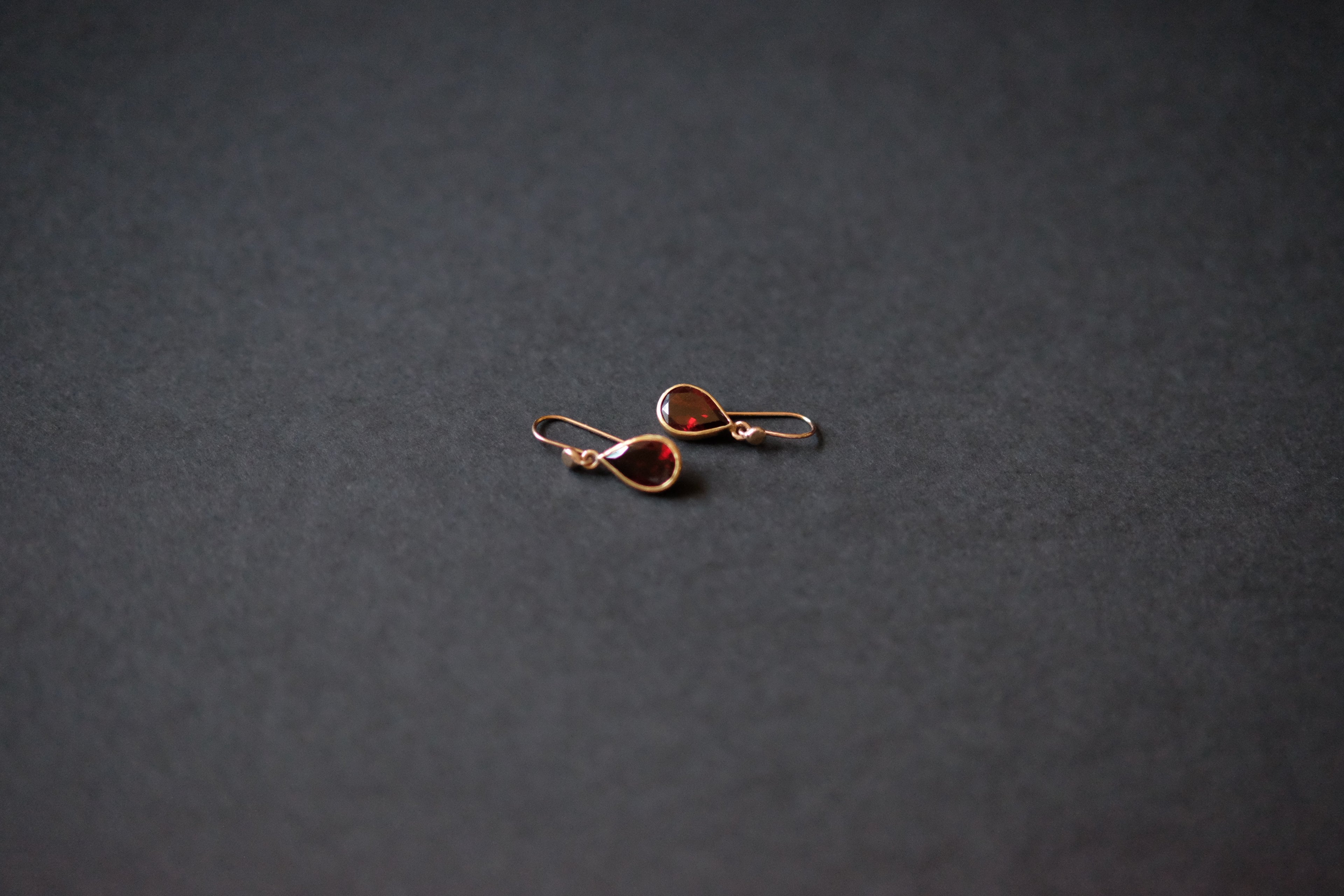 Pear Cut Faceted Garnet Earrings