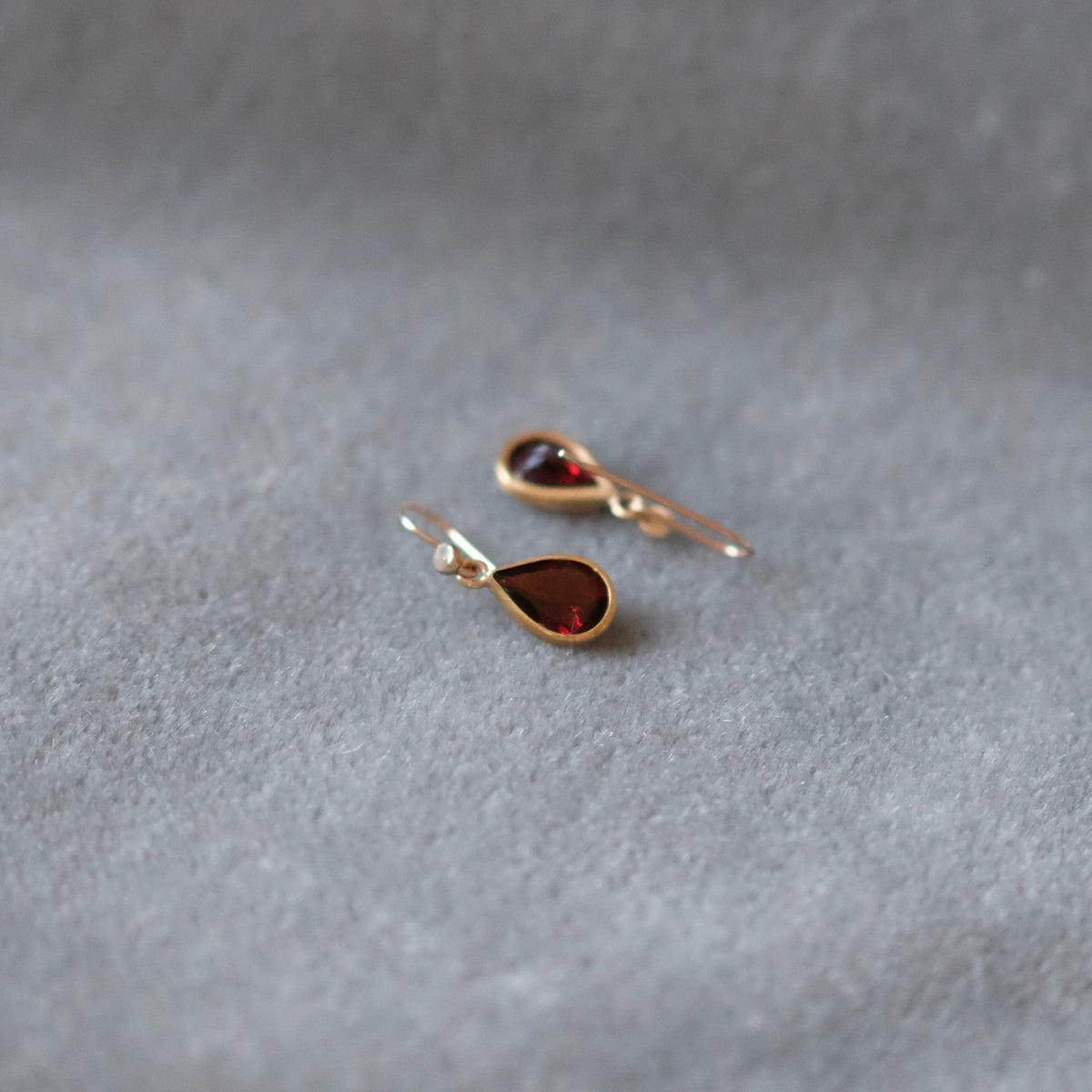 Pear Cut Faceted Garnet Earrings