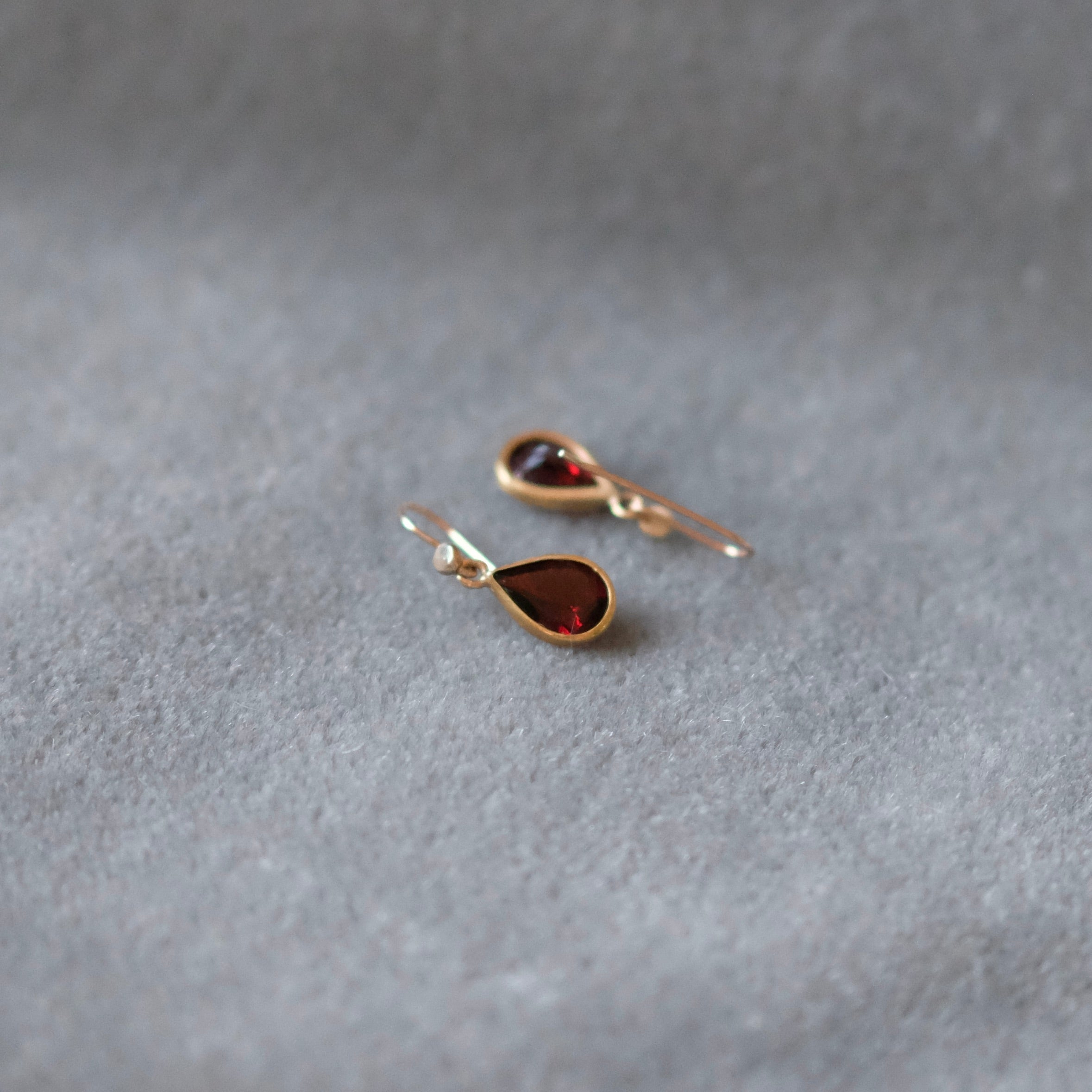 Pear Cut Faceted Garnet Earrings