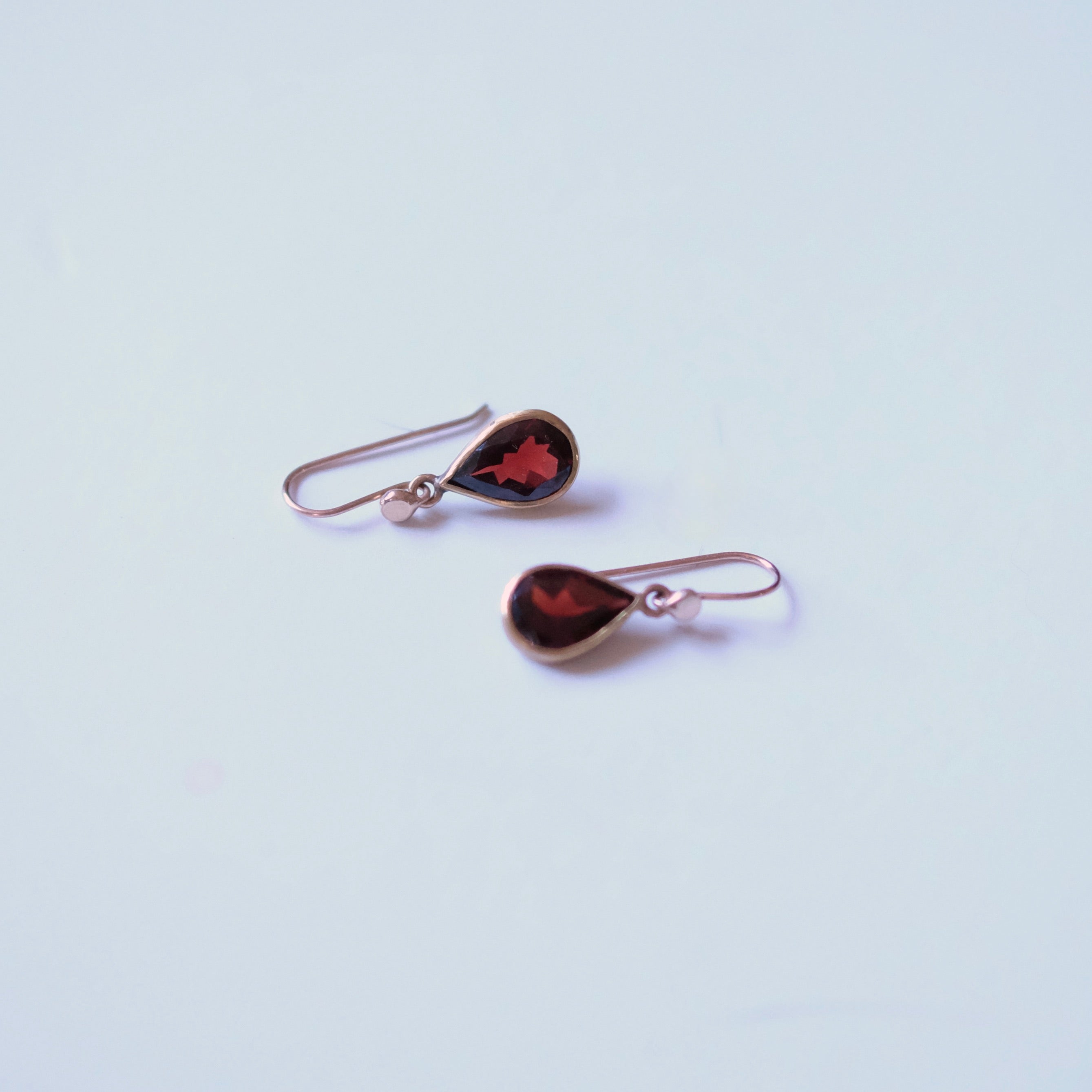 Pear Cut Faceted Garnet Earrings
