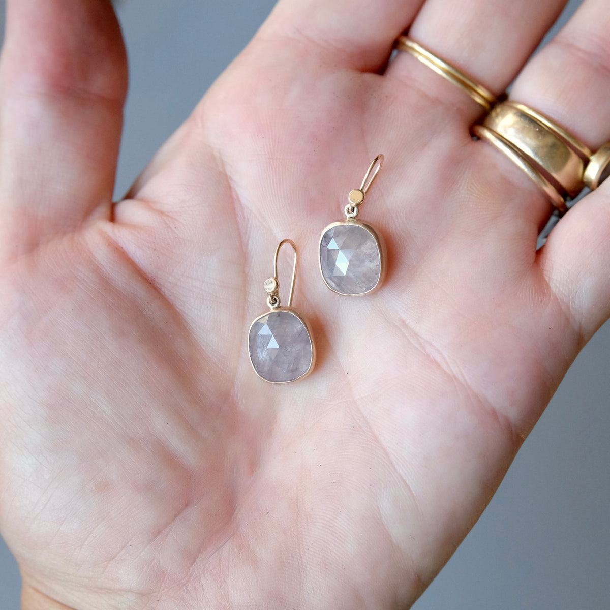 Lavender Sapphires in 14k gold