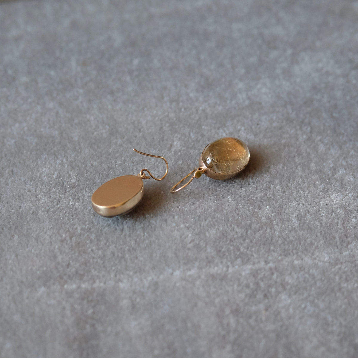 Rutilated Quartz Oval Cabochon Earrings