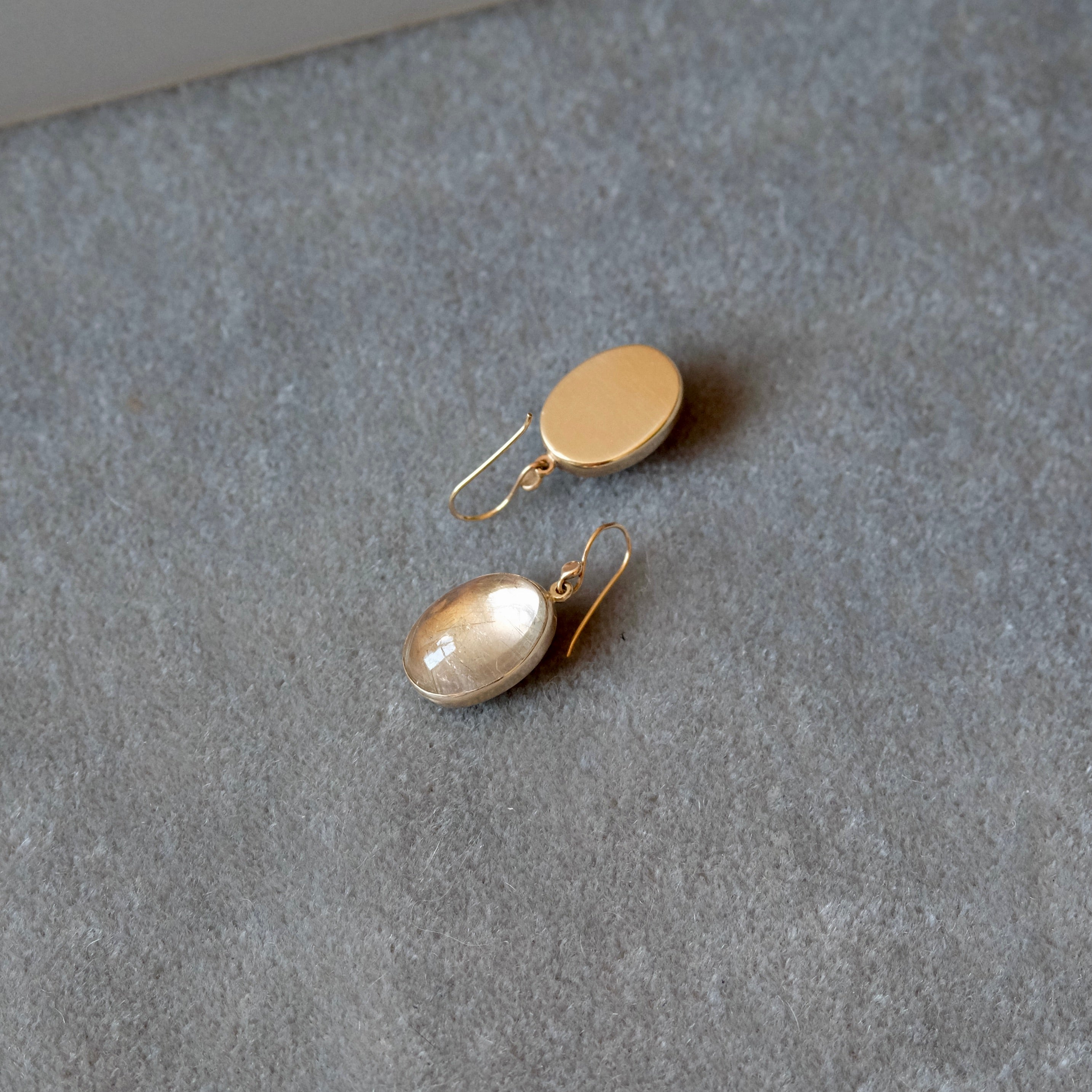 Rutilated Quartz Oval Cabochon Earrings