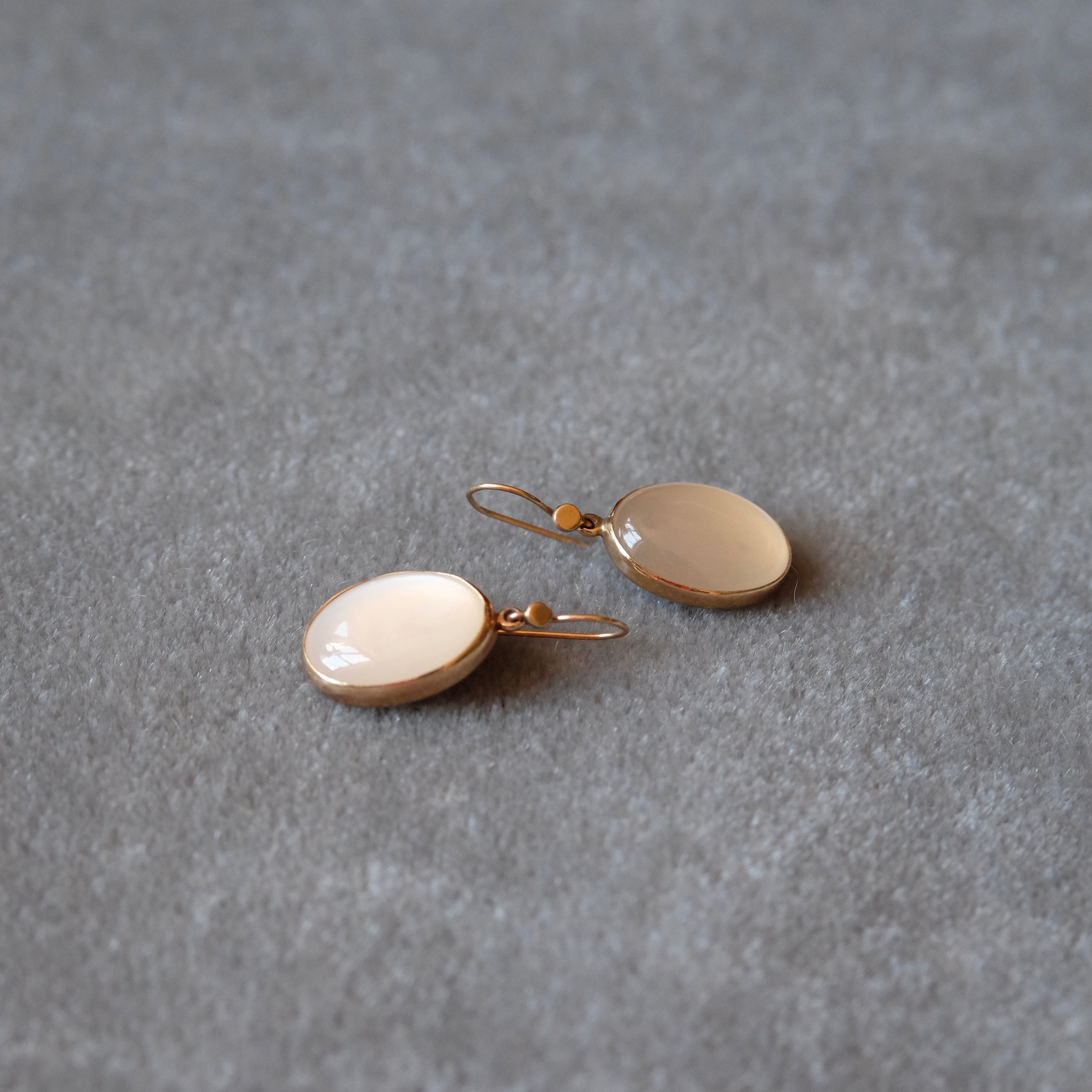 Moonstone Oval Cabochon Earrings