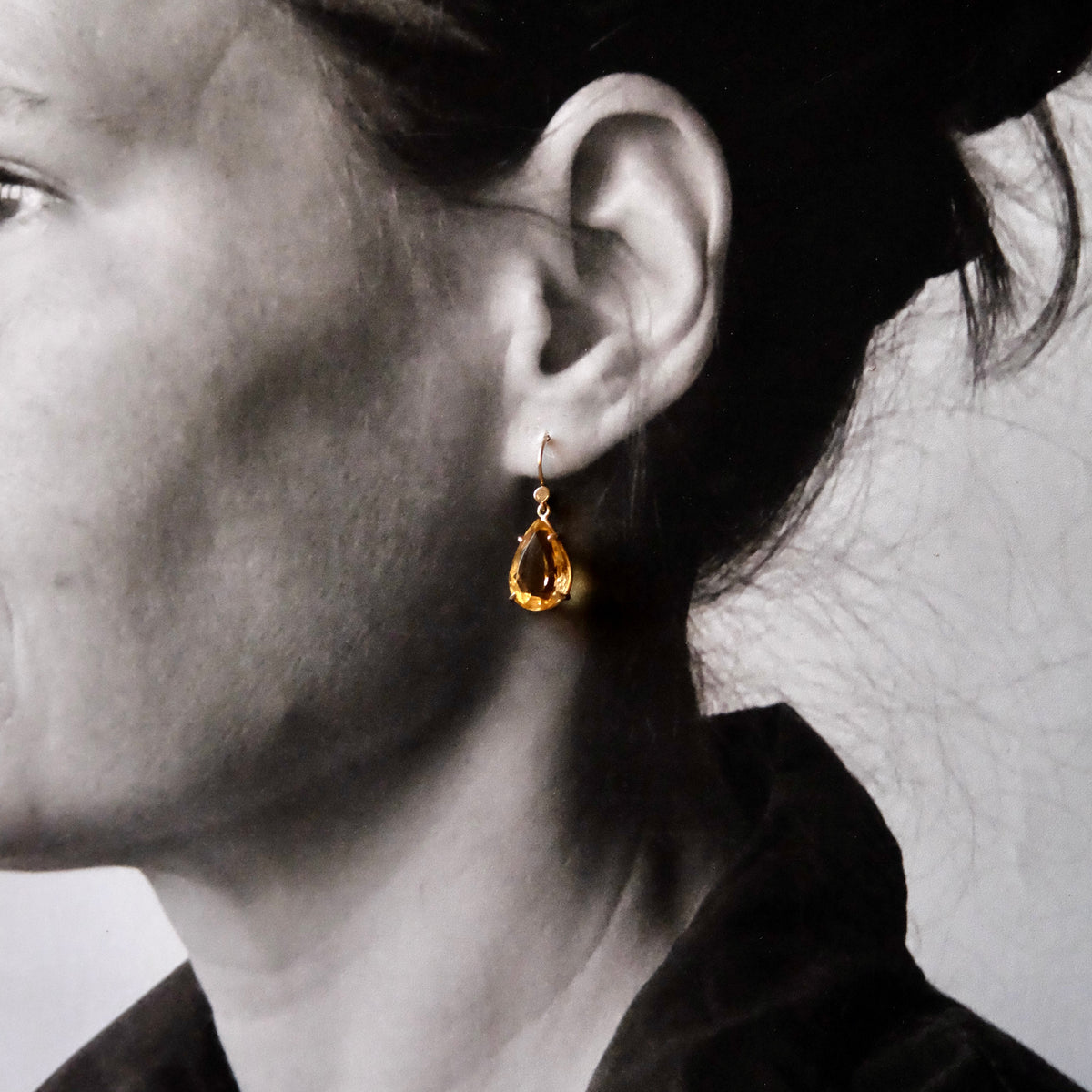Pear Cut Citrine Earrings