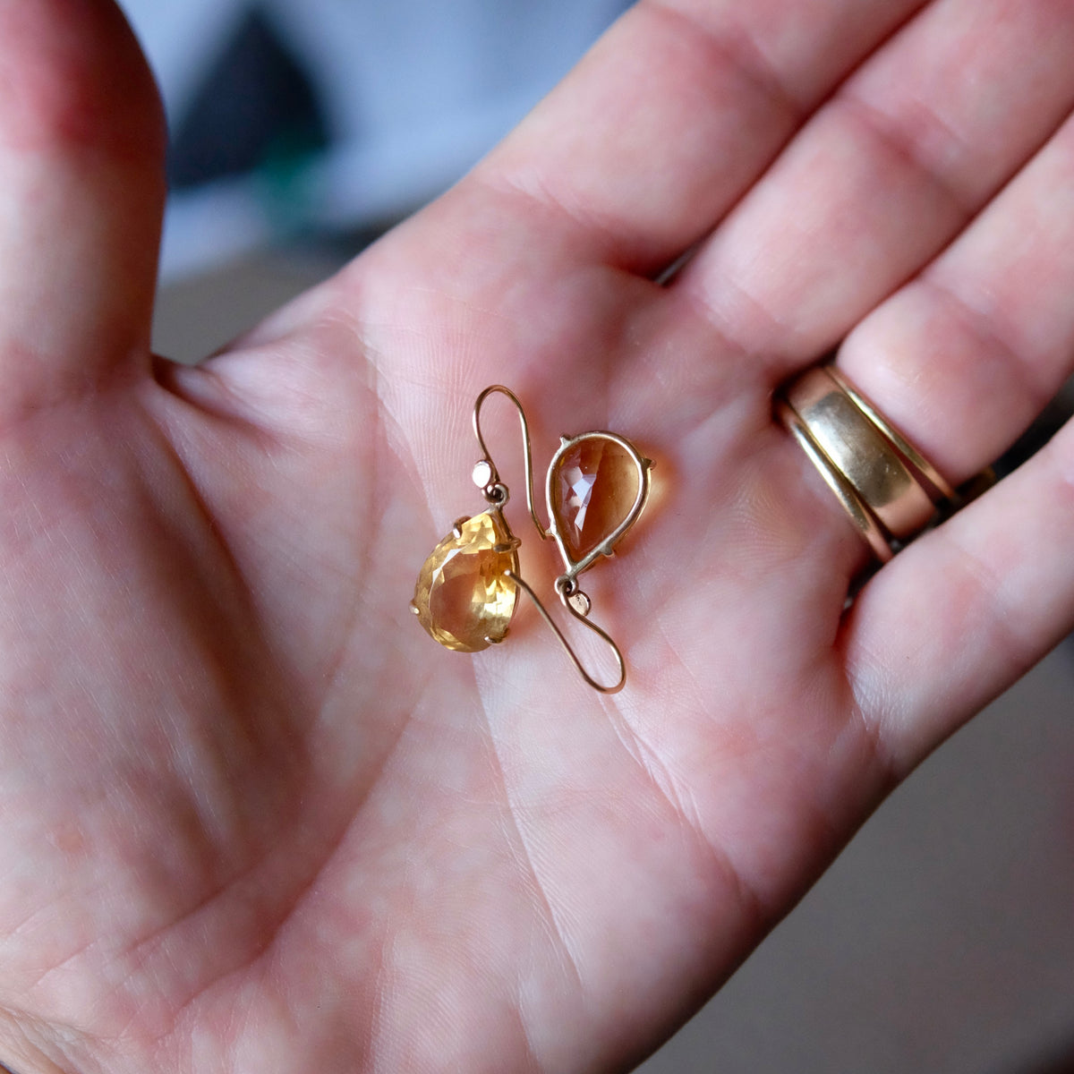 Pear Cut Citrine Earrings