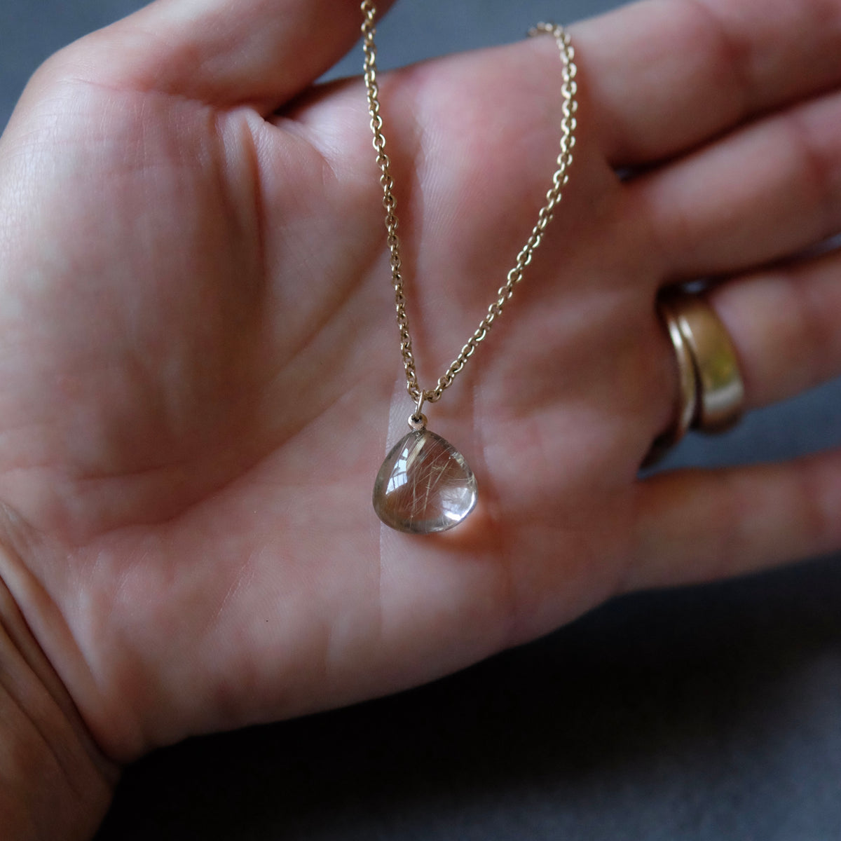 Rutilated Quartz Pear Shape Pendant