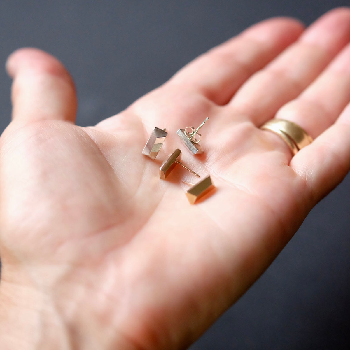 Ingot Stud Earrings