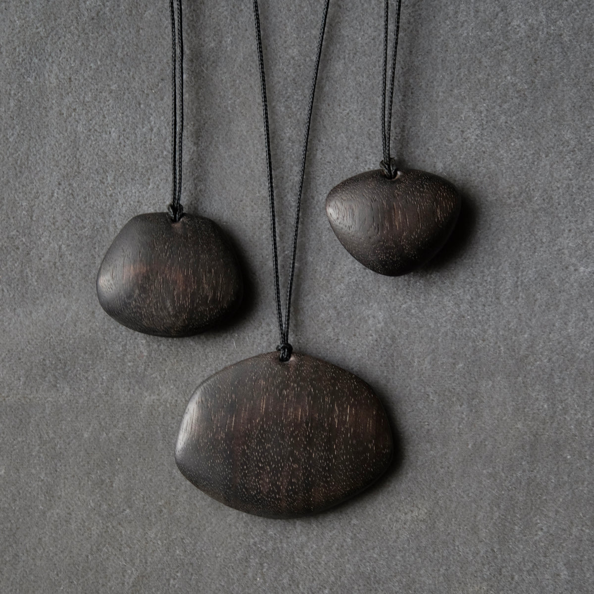 Ebonized Walnut Hand Carved Pendant