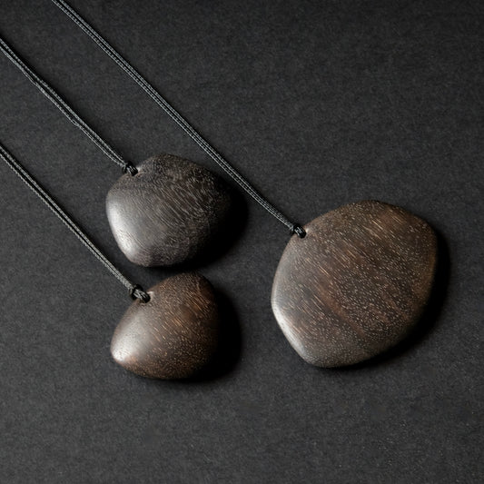 Ebonized Walnut Hand Carved Pendant