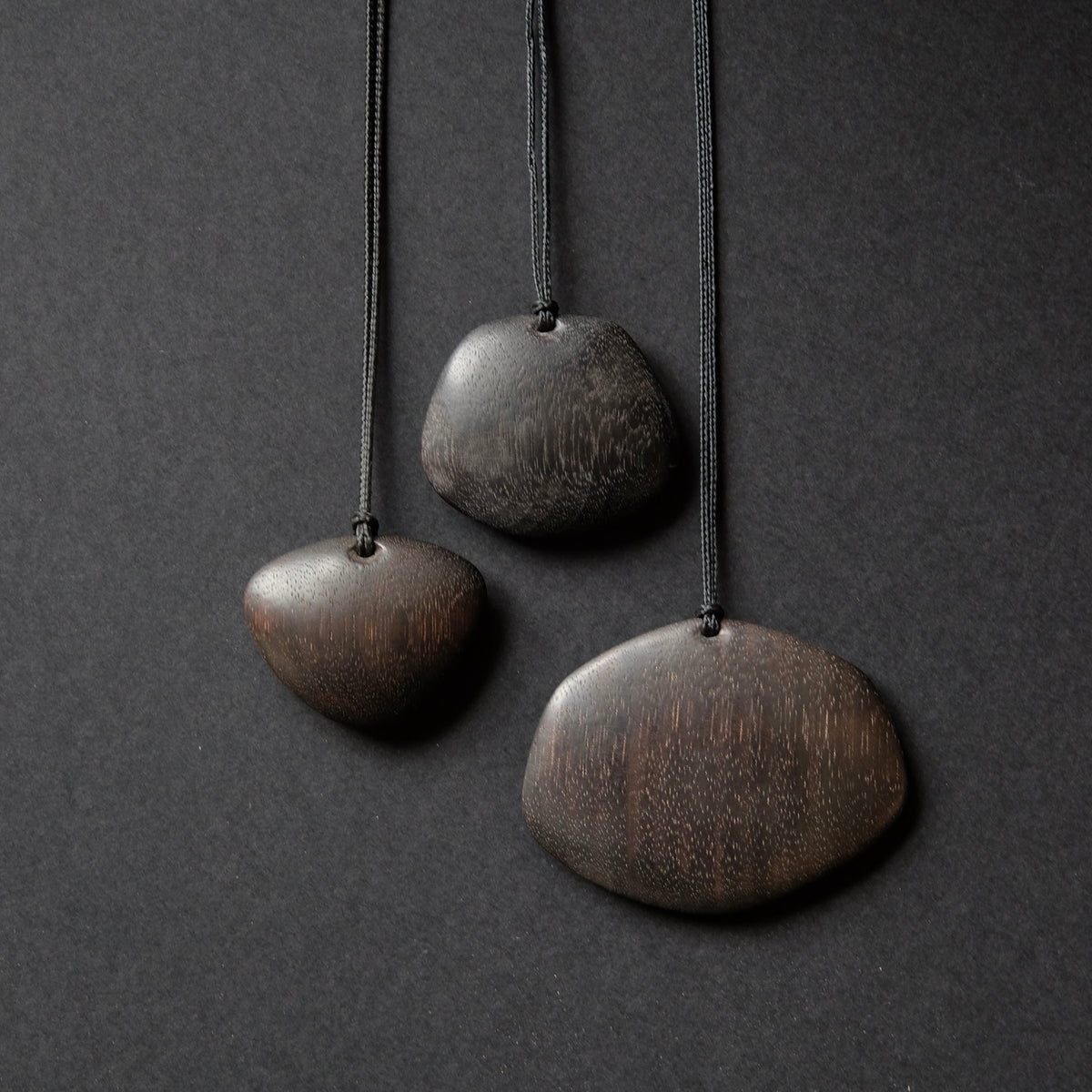 Ebonized Walnut Hand Carved Pendant