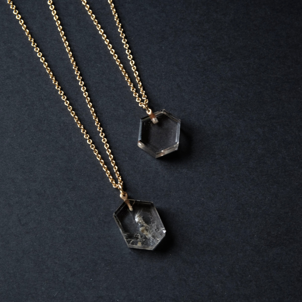 Slab Quartz Pendant on 14K Chain
