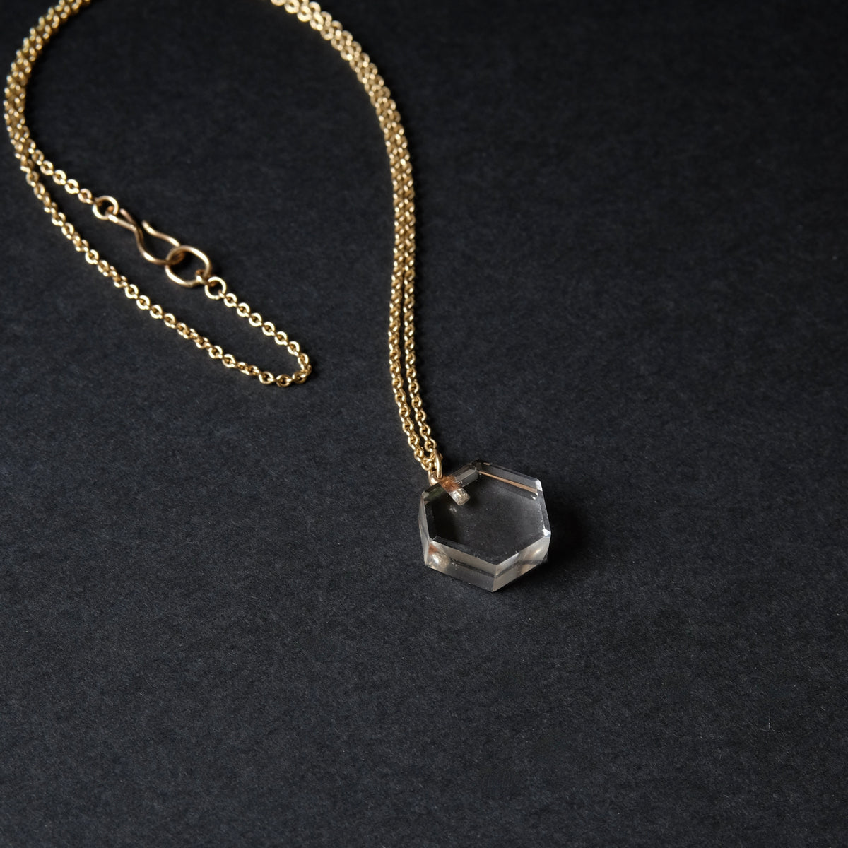 Slab Quartz Pendant on 14K Chain