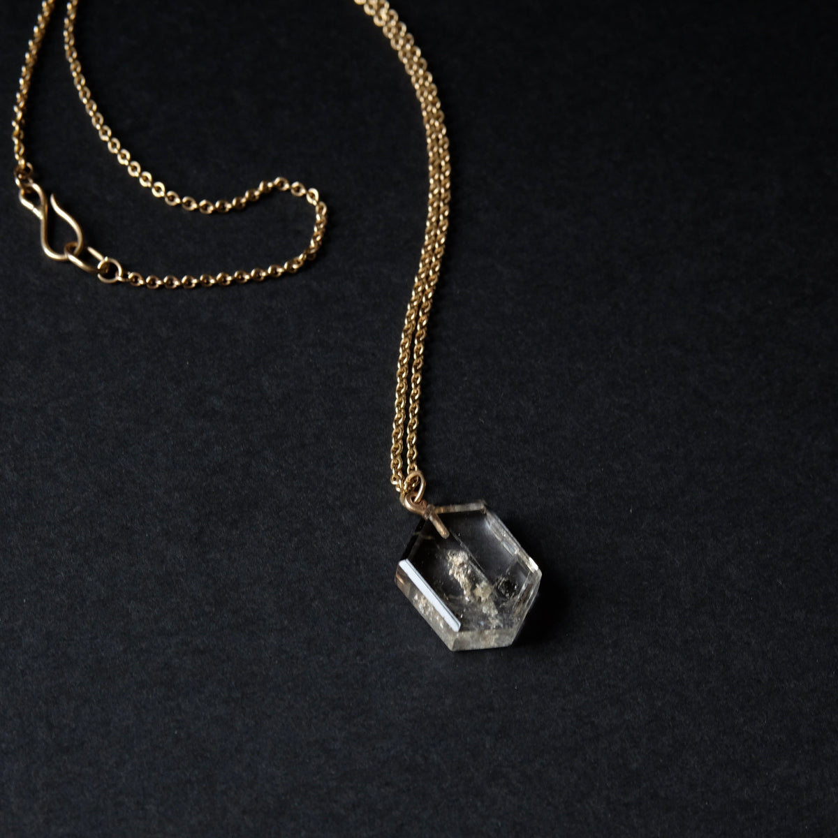 Slab Quartz Pendant on 14K Chain
