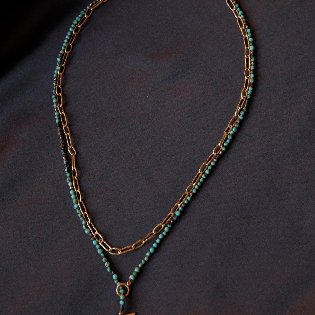 Tiny Turquoise Bead Necklace