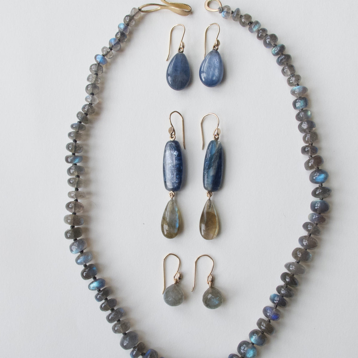 Kyanite and Labrodorite earrings