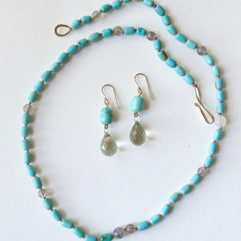 Turquoise and Aquamarine Earrings
