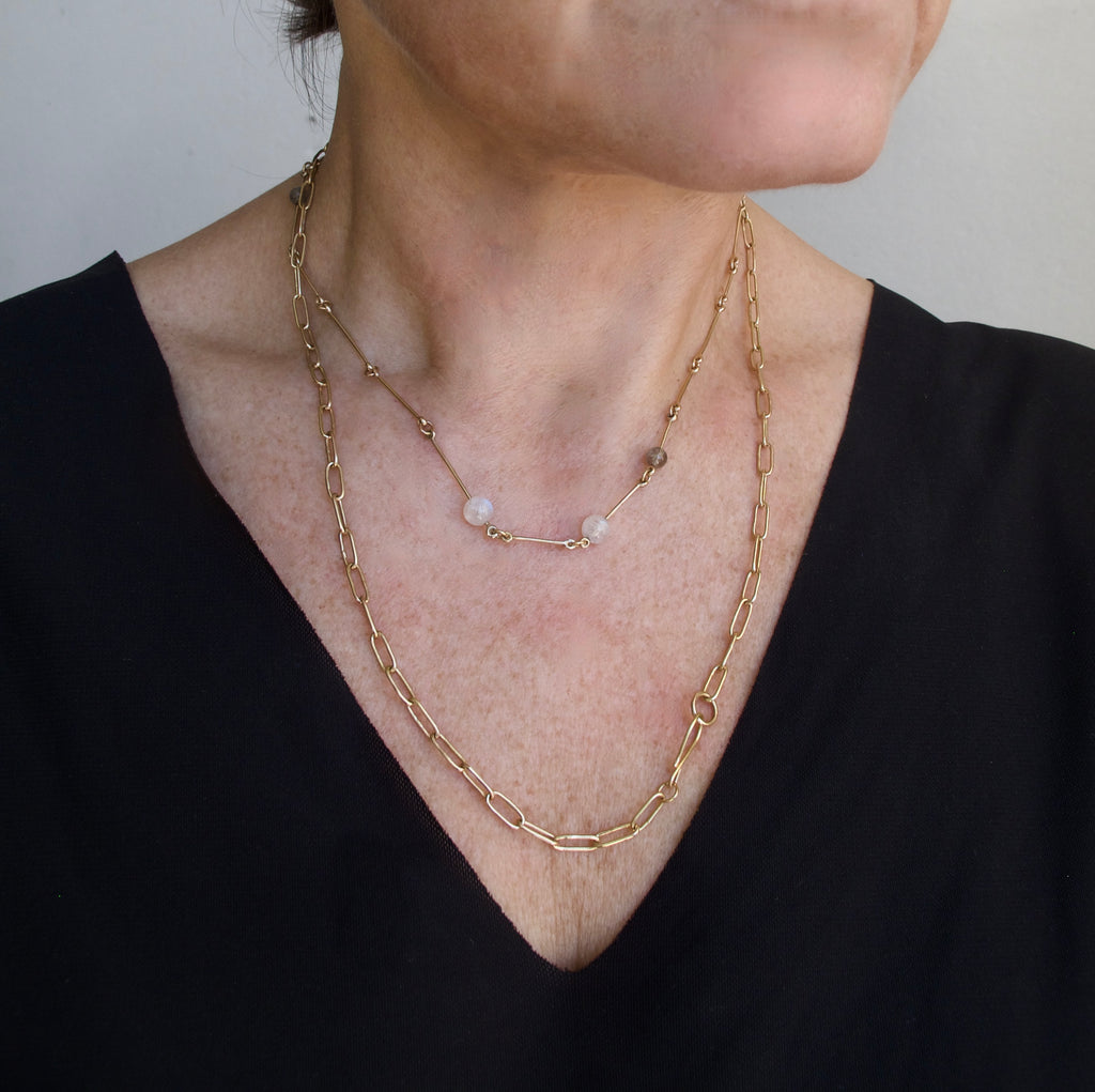 14K Gold Wire and Bead Chain