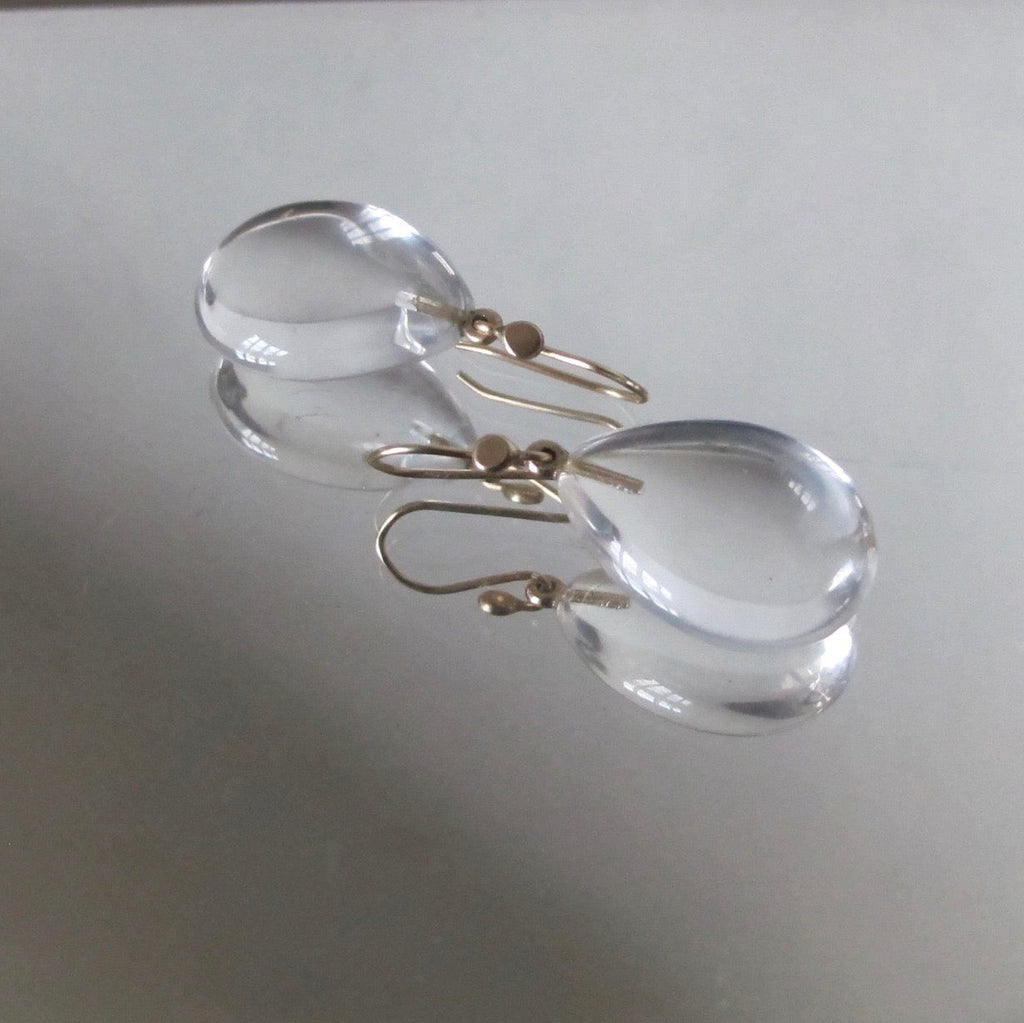 Large Rock Crystal Tear Drop Earrings