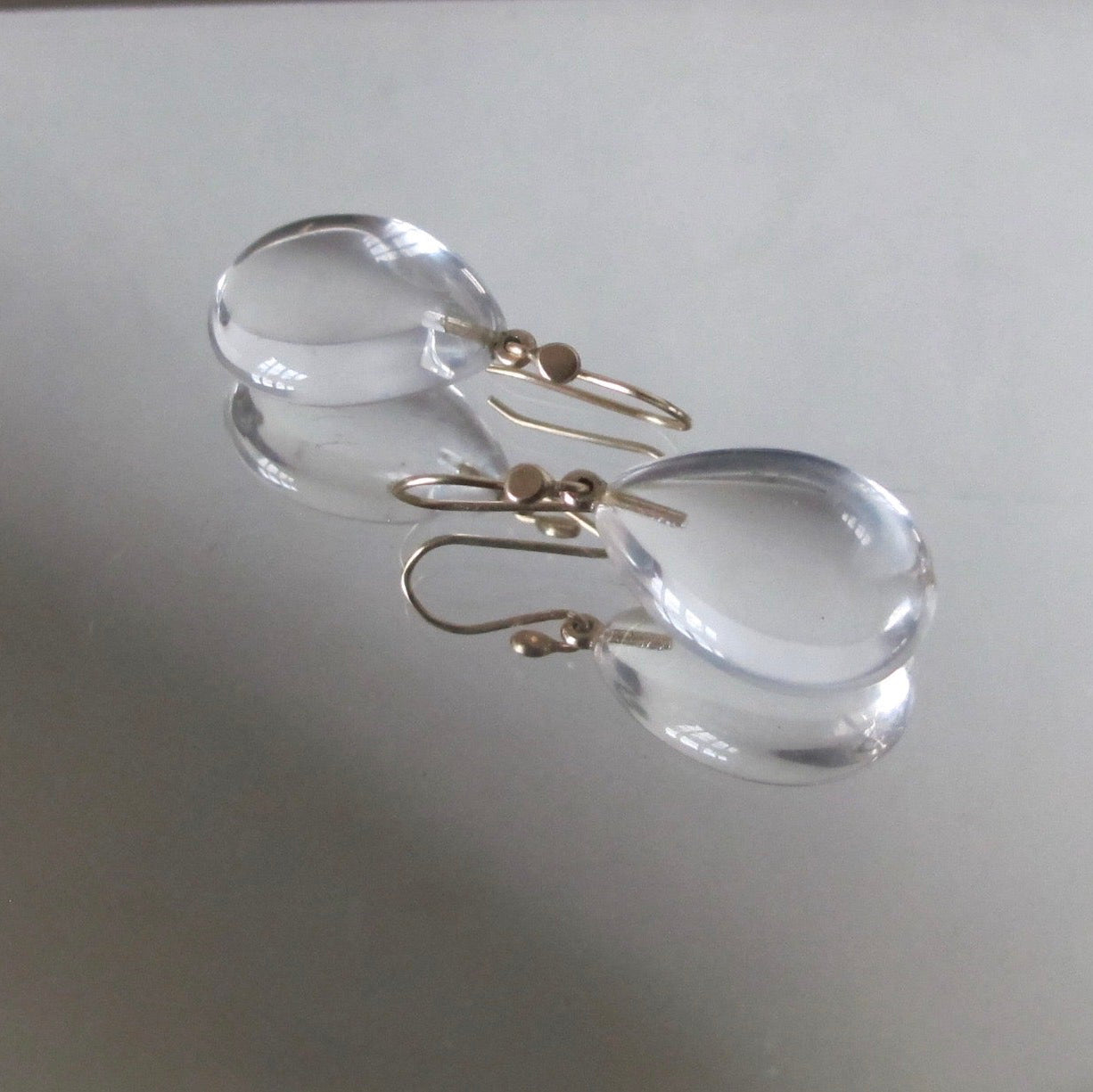 Large Rock Crystal Tear Drop Earrings