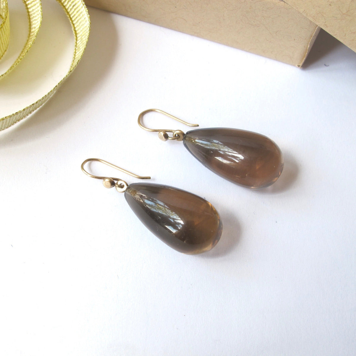 Large Smoky Quartz Drop Earrings