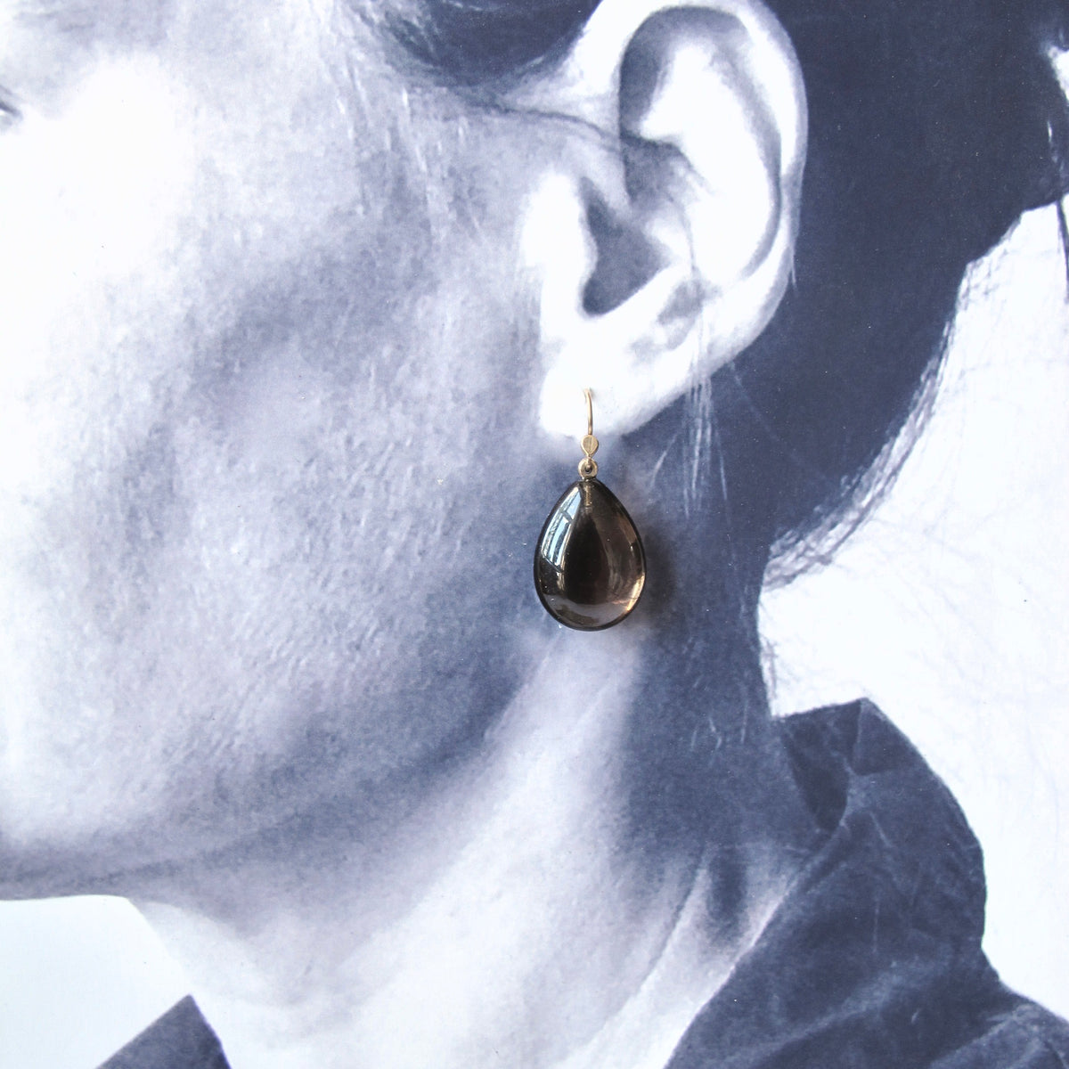Smoky Quartz Teardrop Earrings