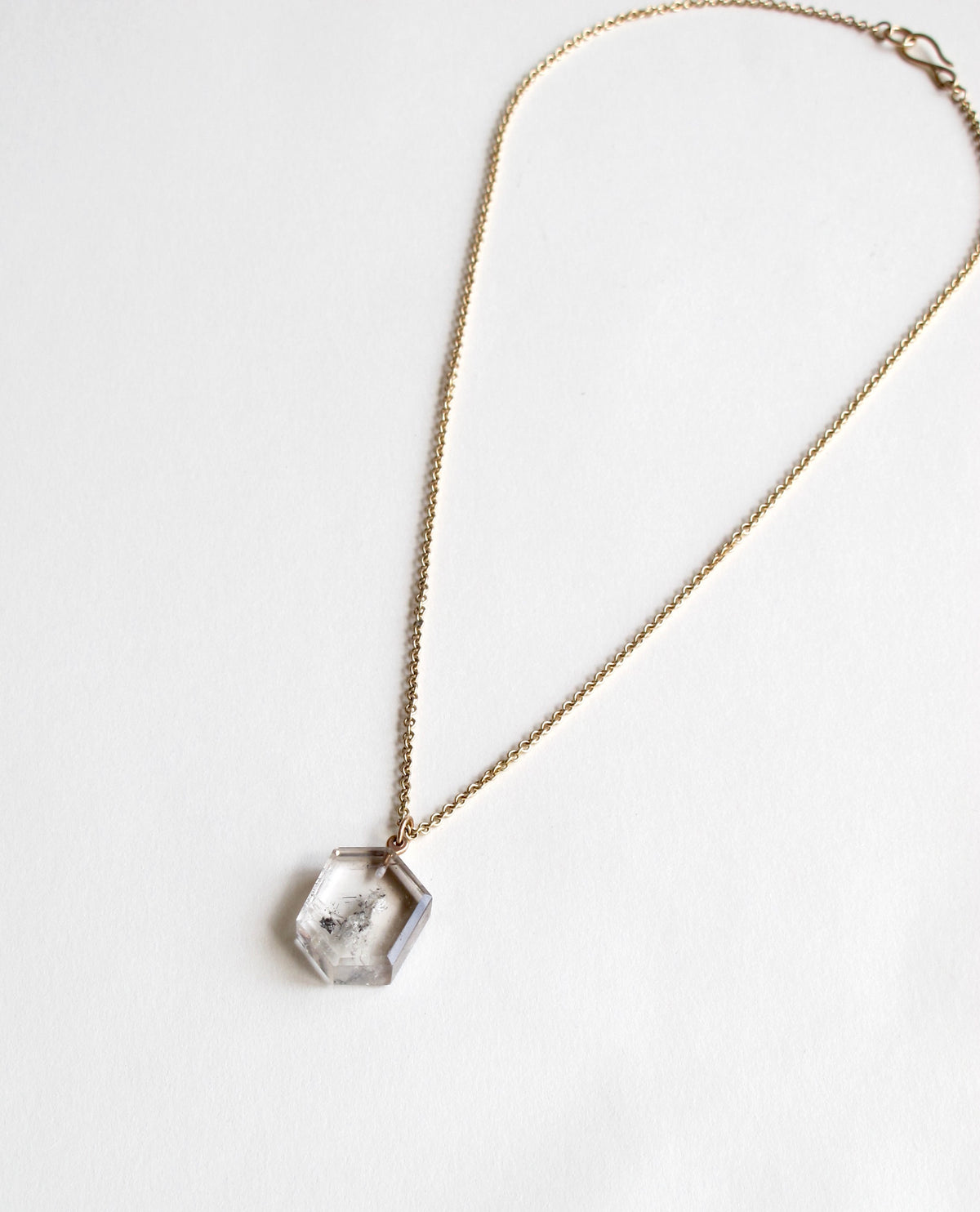 Slab Quartz Pendant on 14K Chain