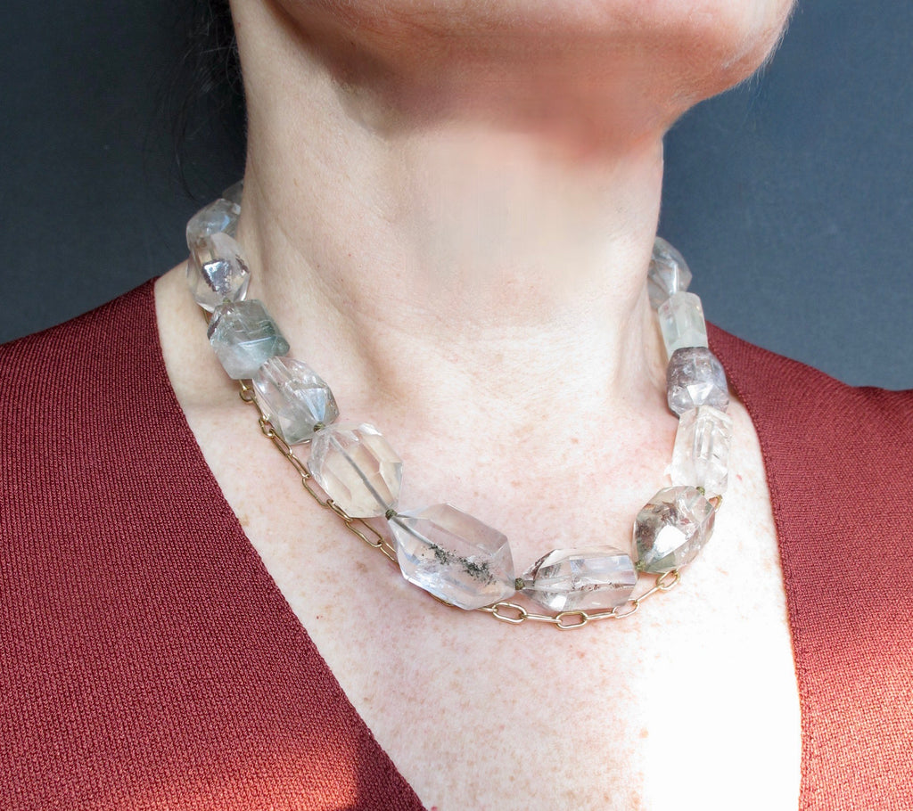 Chunky Rock Crystal Choker Necklace