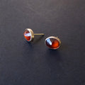 Oval Hessonite Garnet Stud Earrings