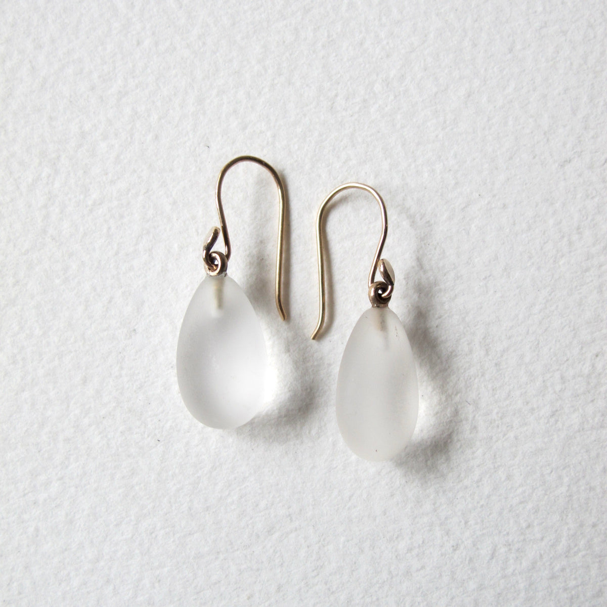 Frosted Crystal Tear Drop Earrings
