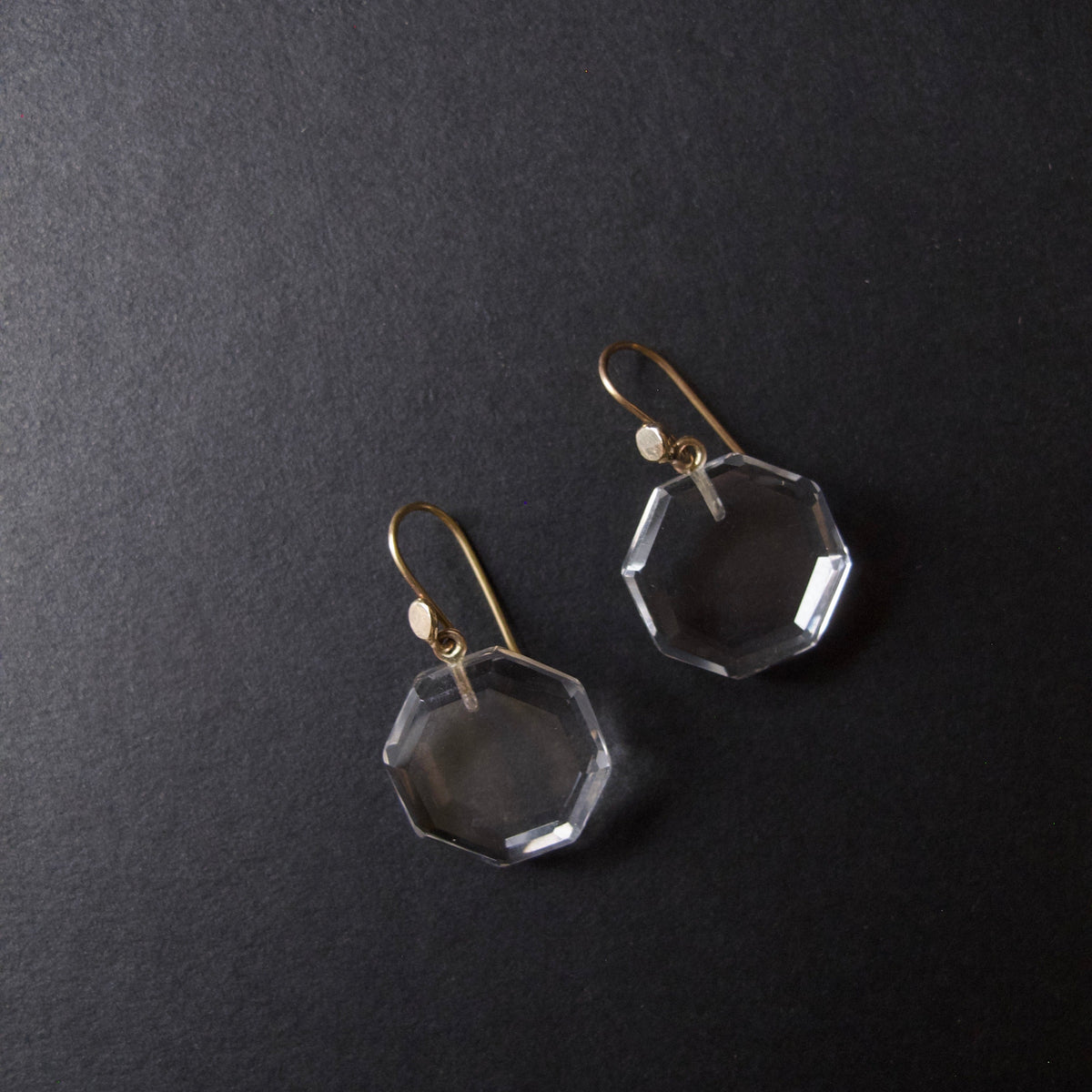 Rock Crystal Octagonal Earrings