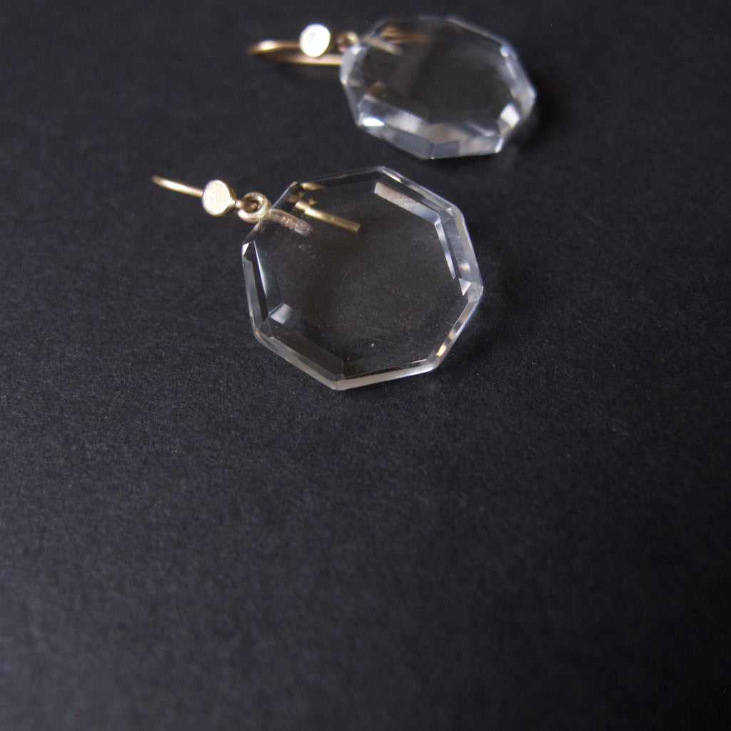 Rock Crystal Octagonal Earrings