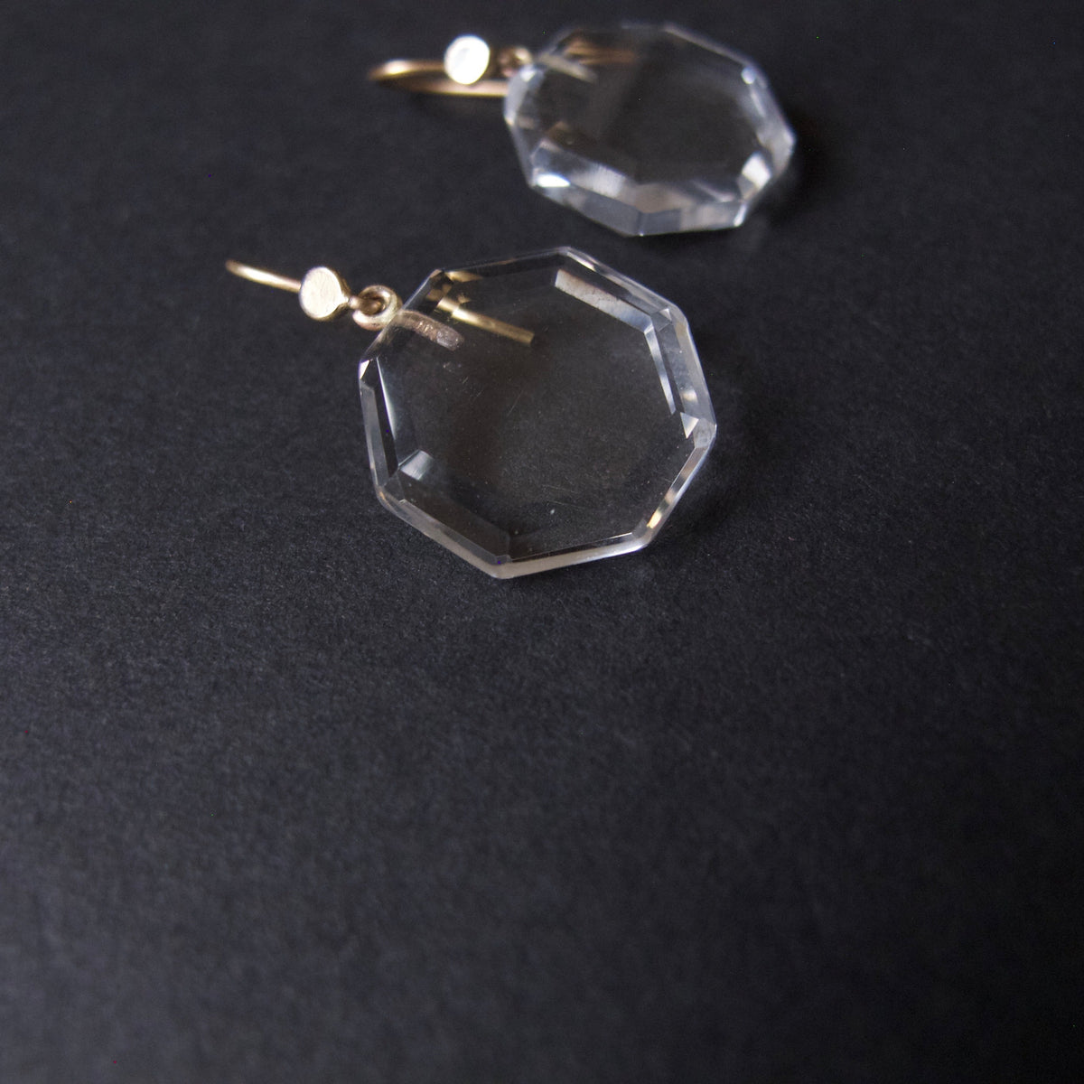 Rock Crystal Octagonal Earrings