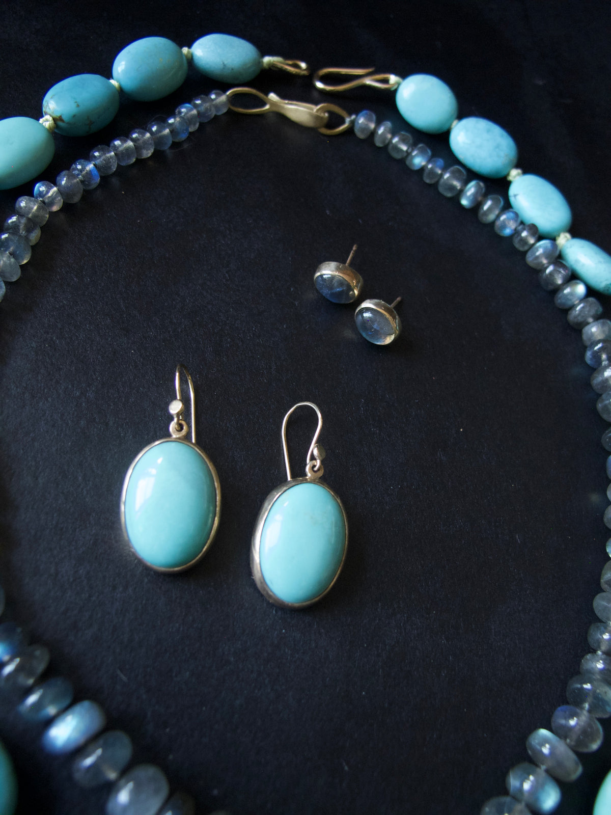 Turquoise Oval Cabochon Earrings