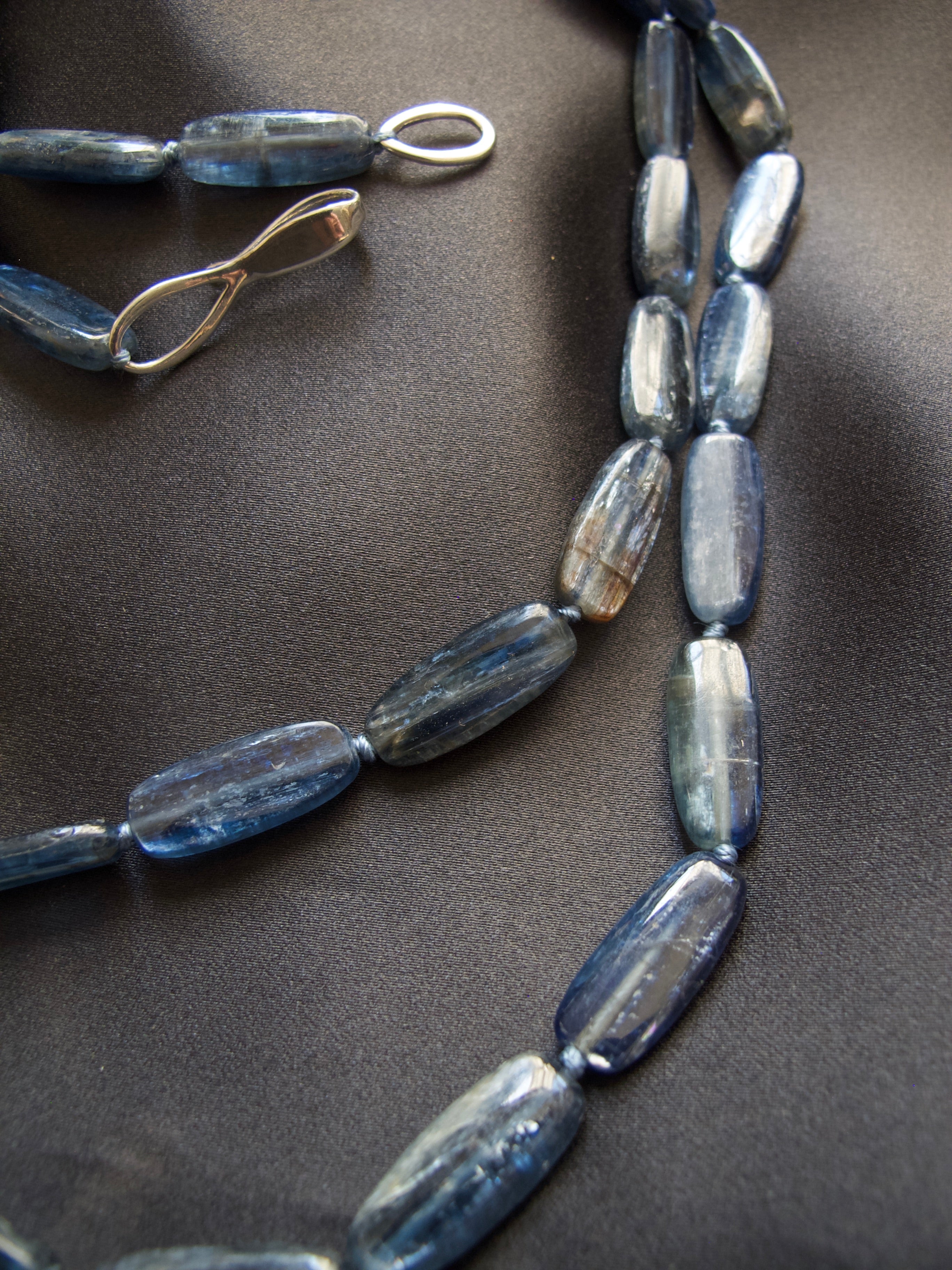 Kyanite Long Bead Necklace