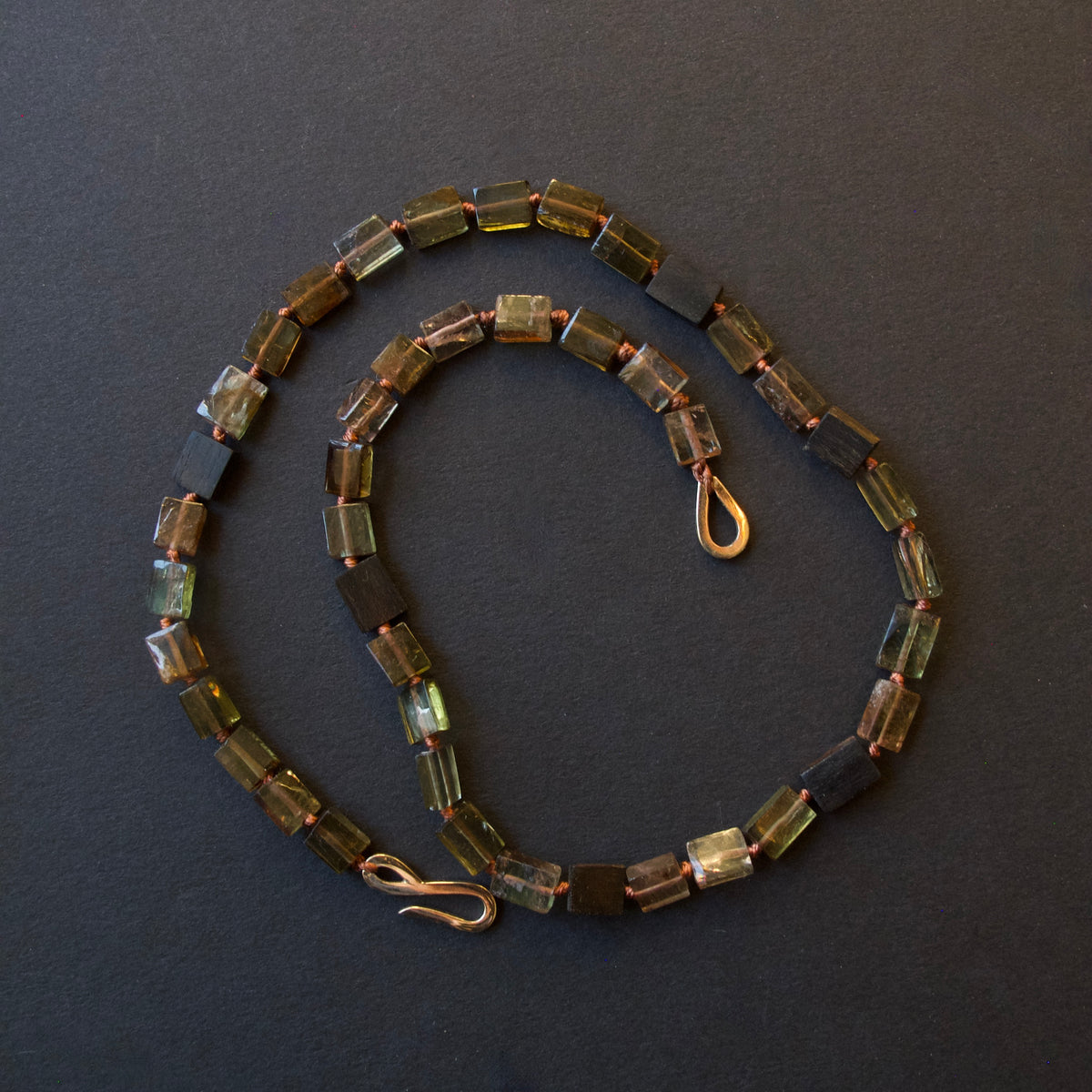 Tourmaline Square Beaded Necklace